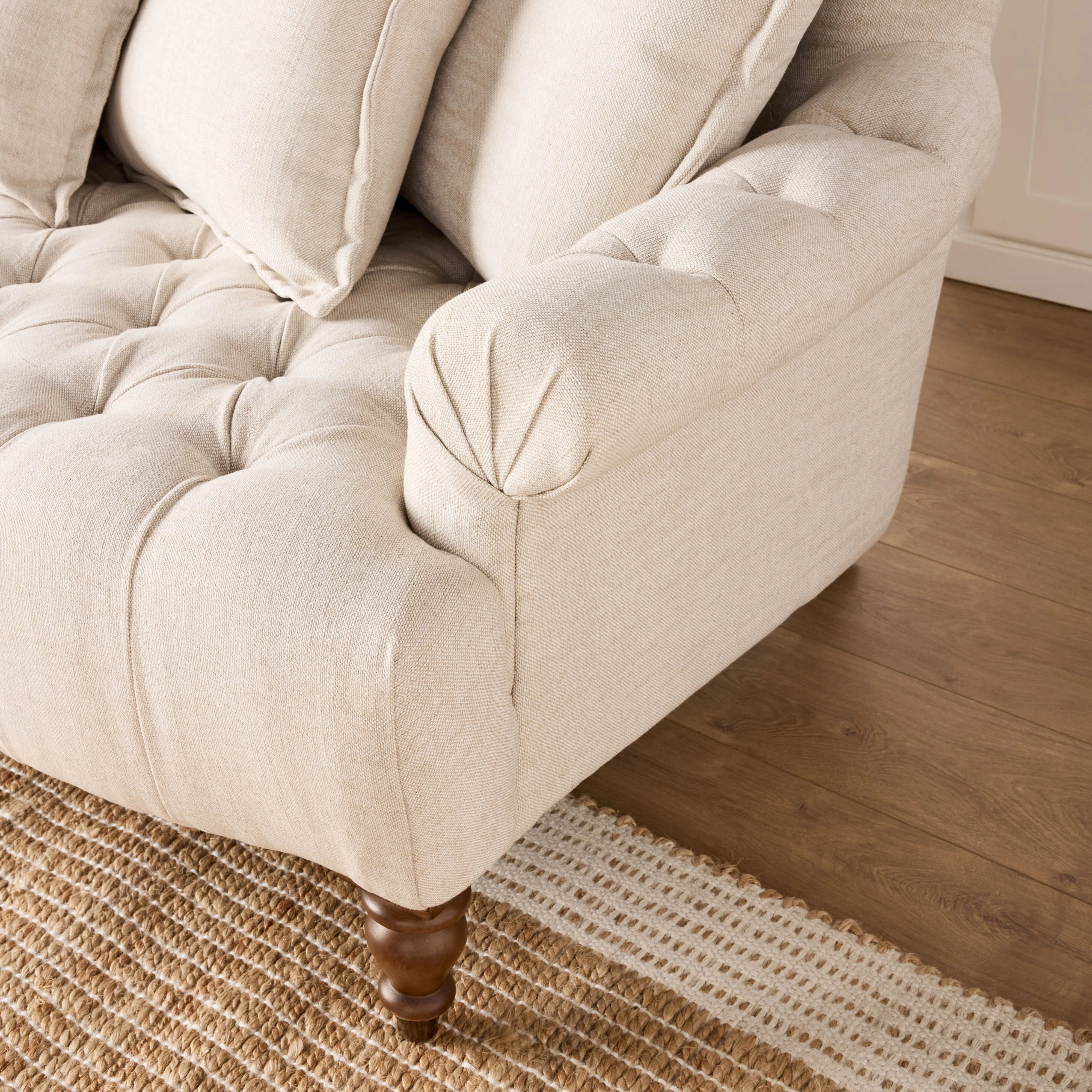 Ariane 3 Seater Sofa Natural Linen - Image 10