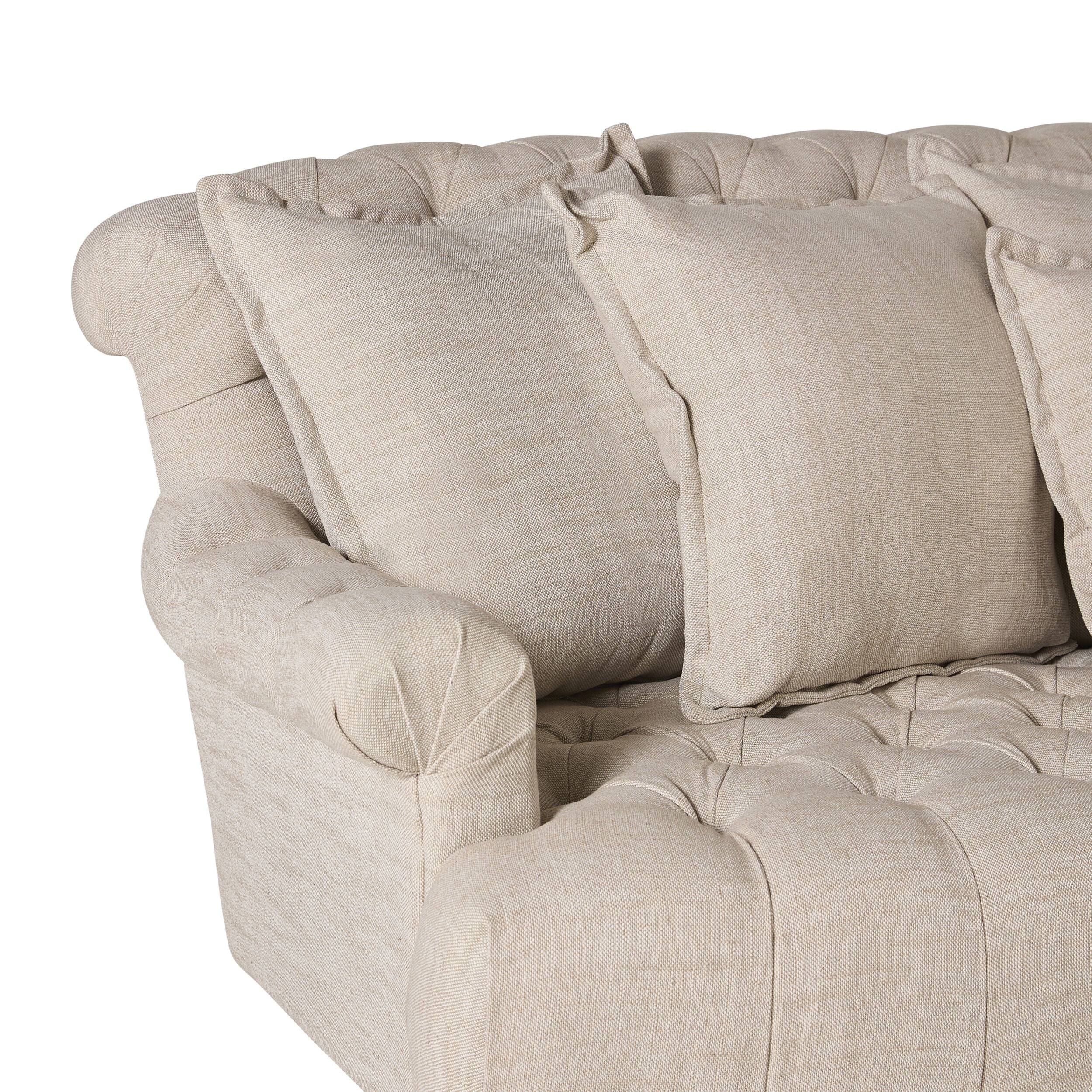 Ariane 3 Seater Sofa Natural Linen - Image 5