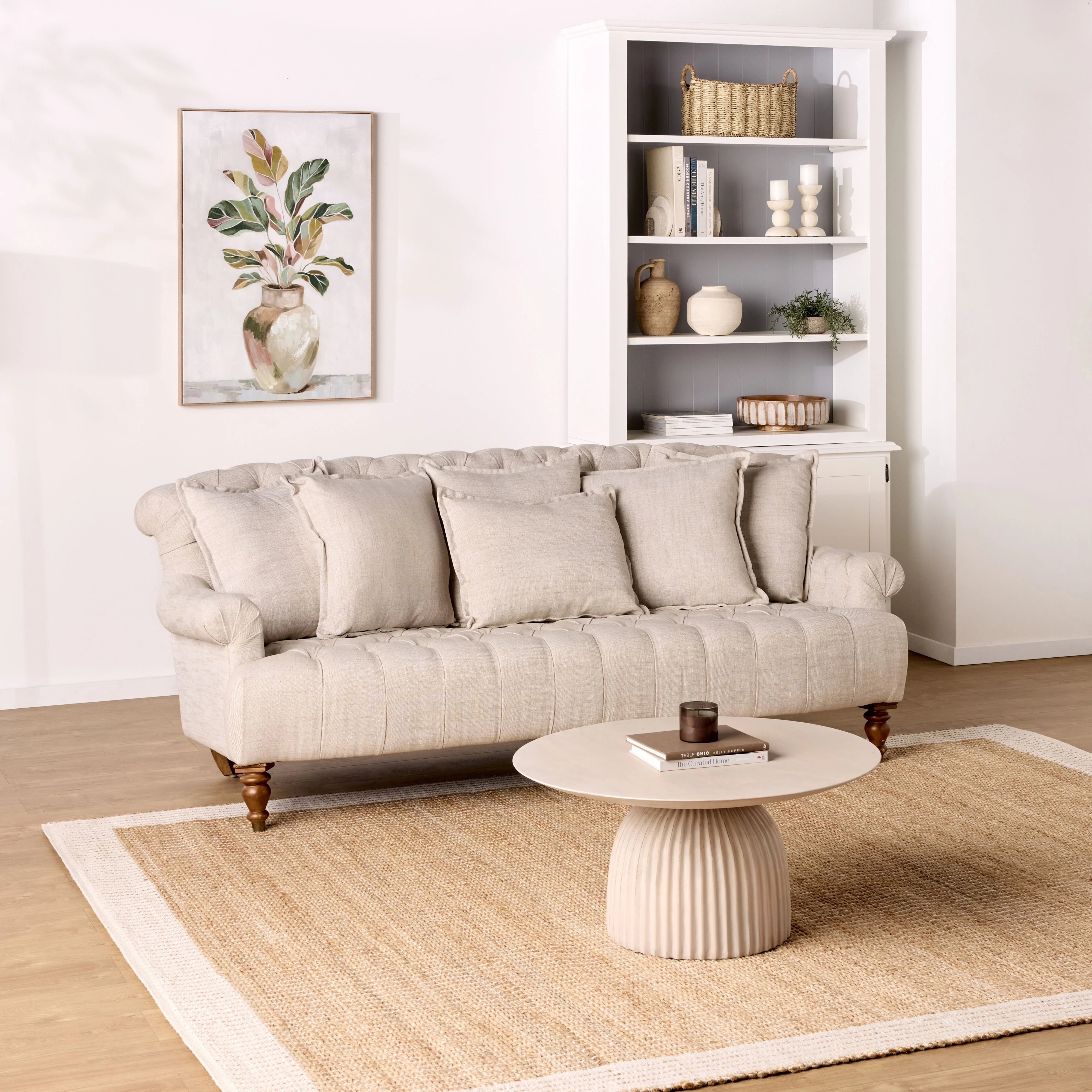 Ariane 3 Seater Sofa Natural Linen - Image 8