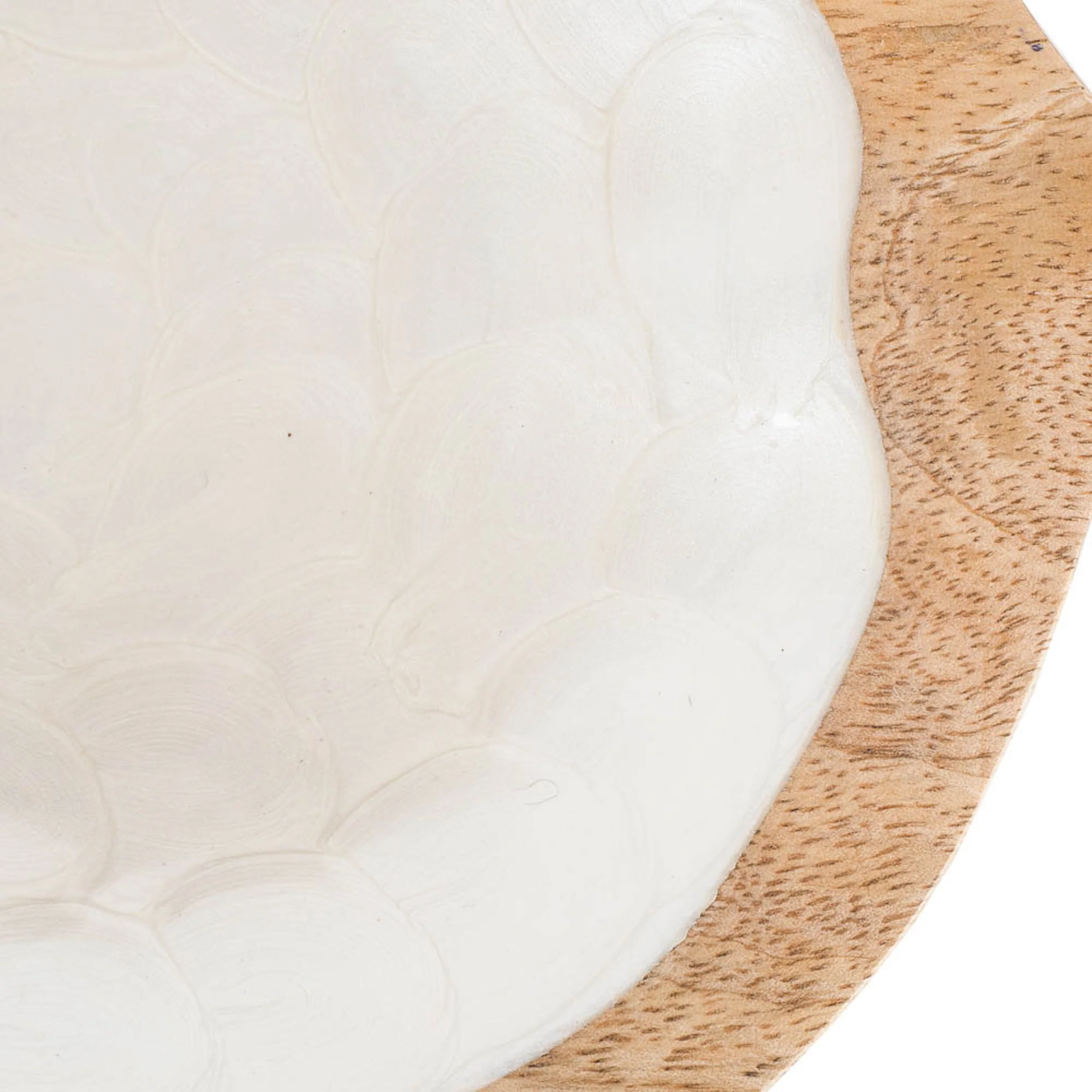 Arlo Round Teardrop Wooden Bowl 16x14x2.5cm - Image 2