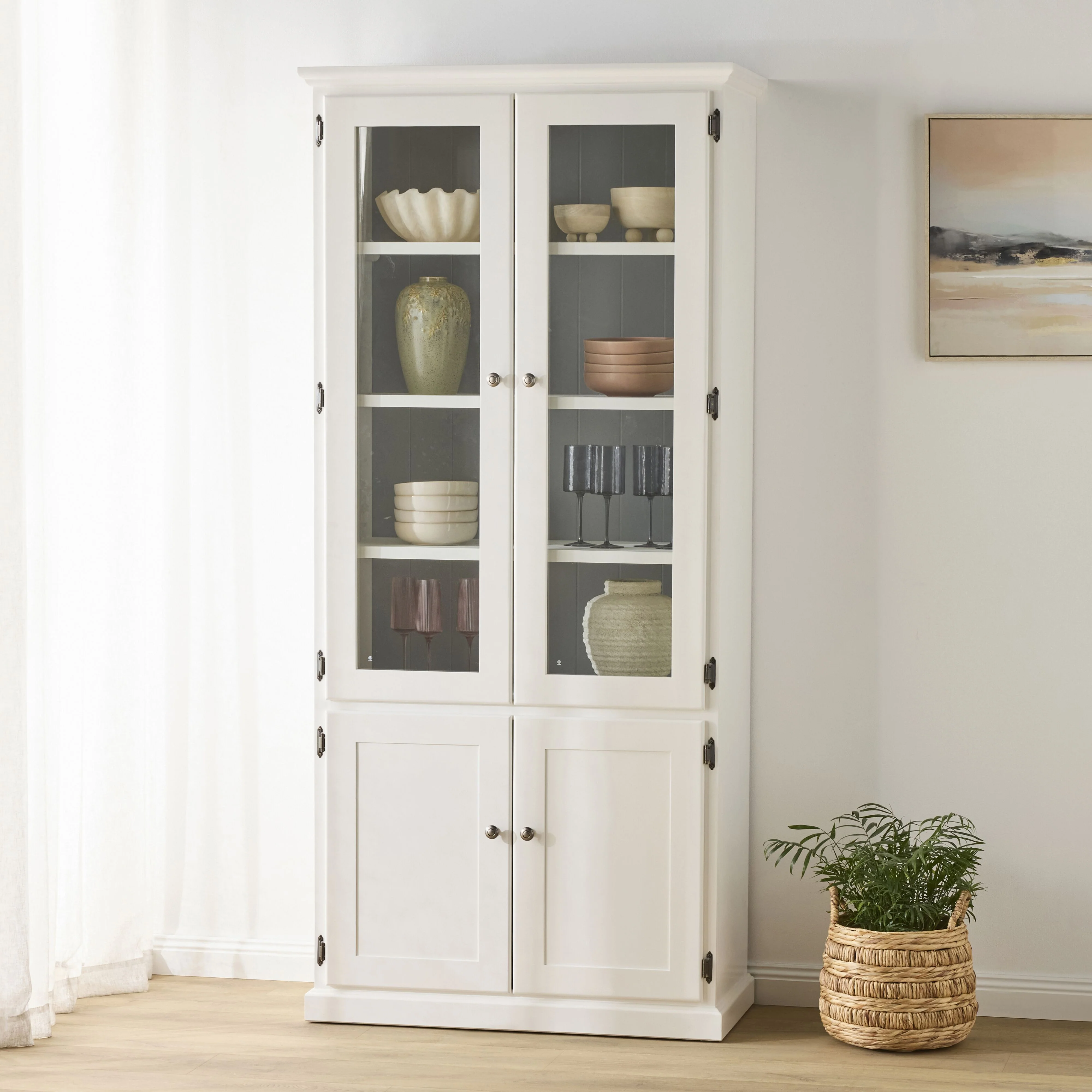 Armand 4 Door Display Cabinet 94.6 x 206cm White - Image 10