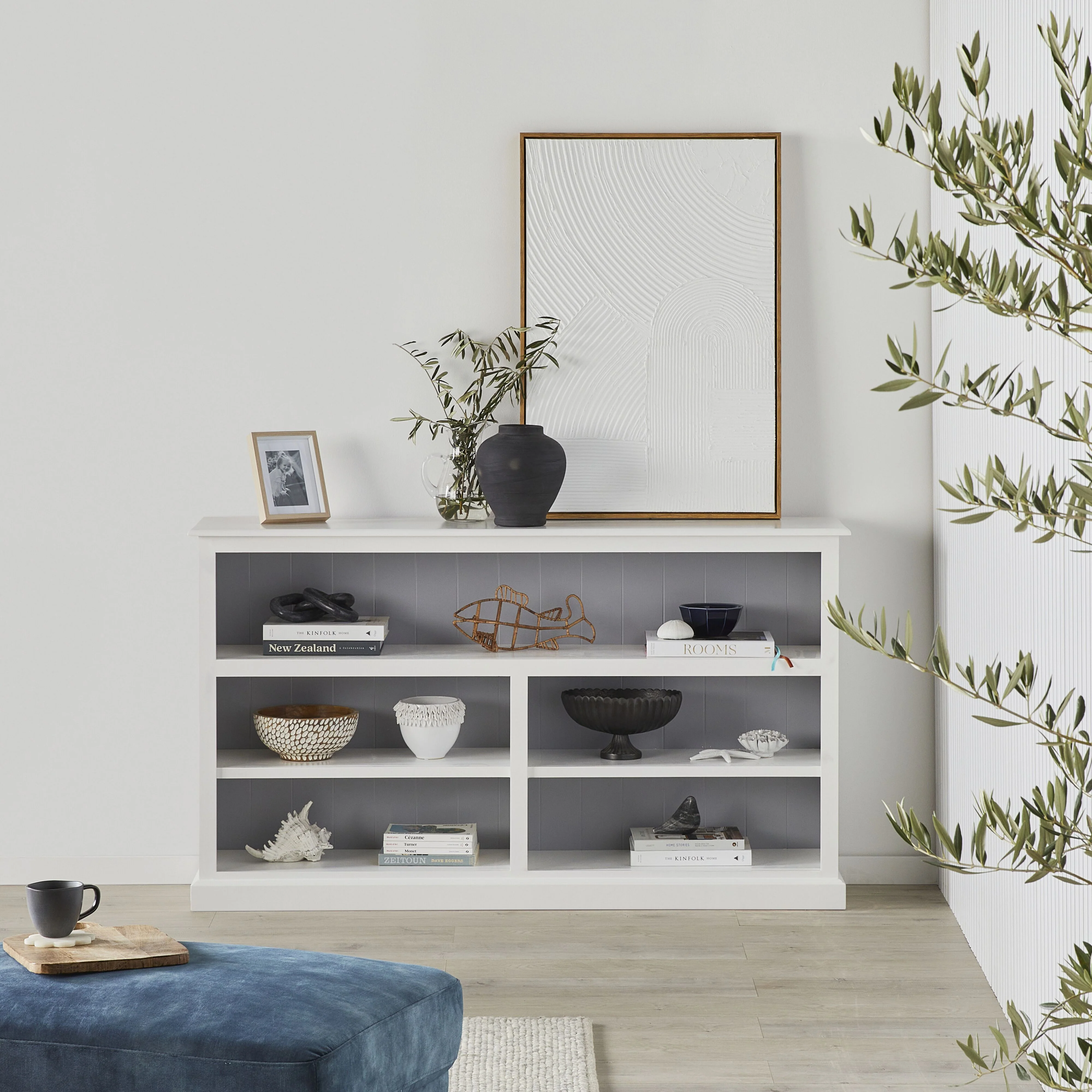Armand Lowline Bookcase 90 x 155cm White - Image 5