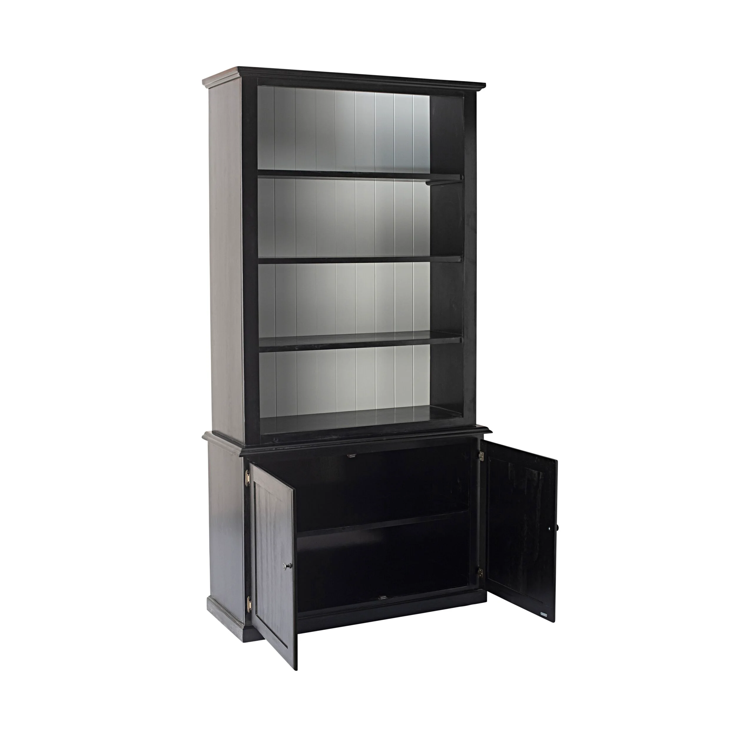 Armand 2 Door Library Shelving Unit 124 x 240cm Black - Image 4
