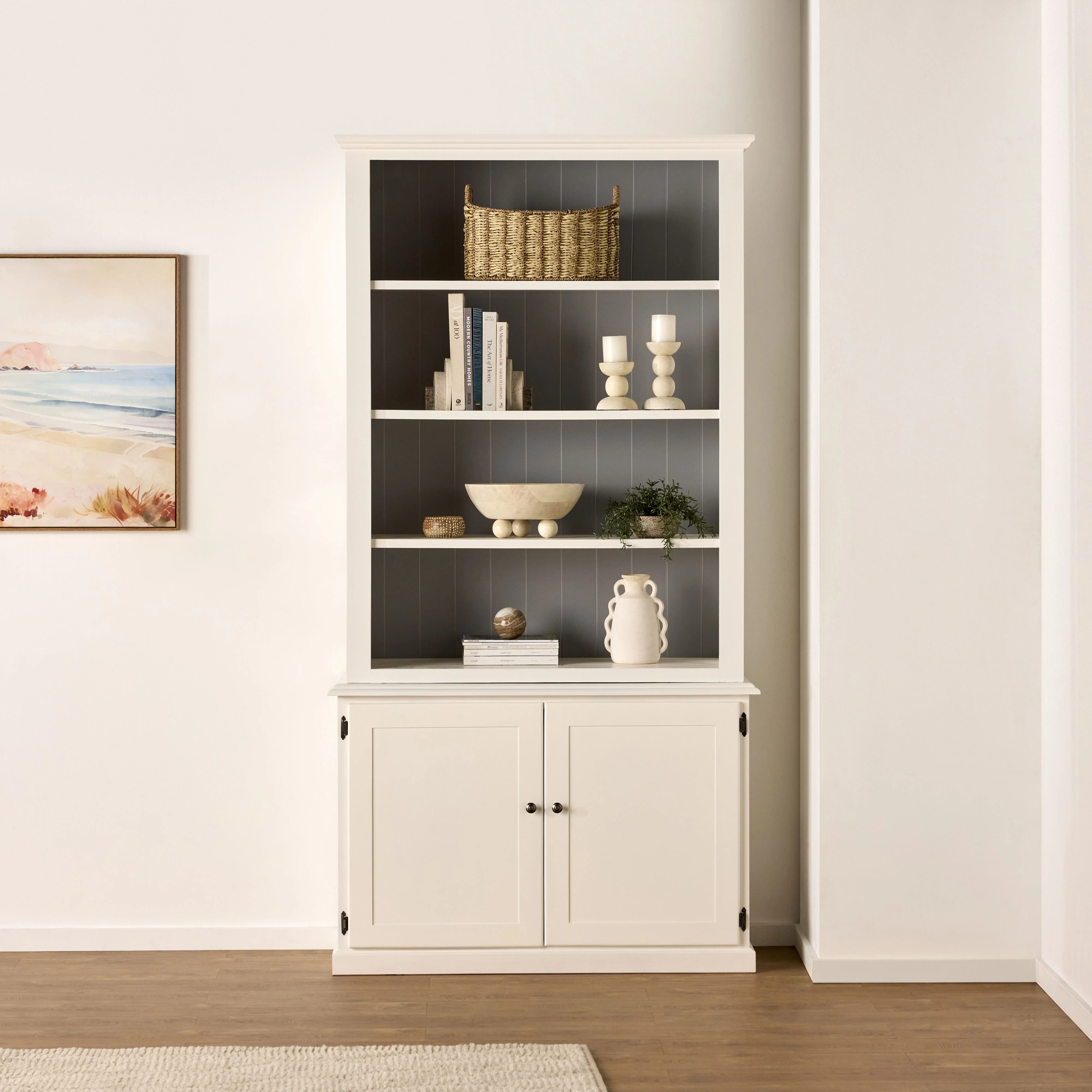 Armand 2 Door Library Shelving Unit 124 x 240cm White - Image 7