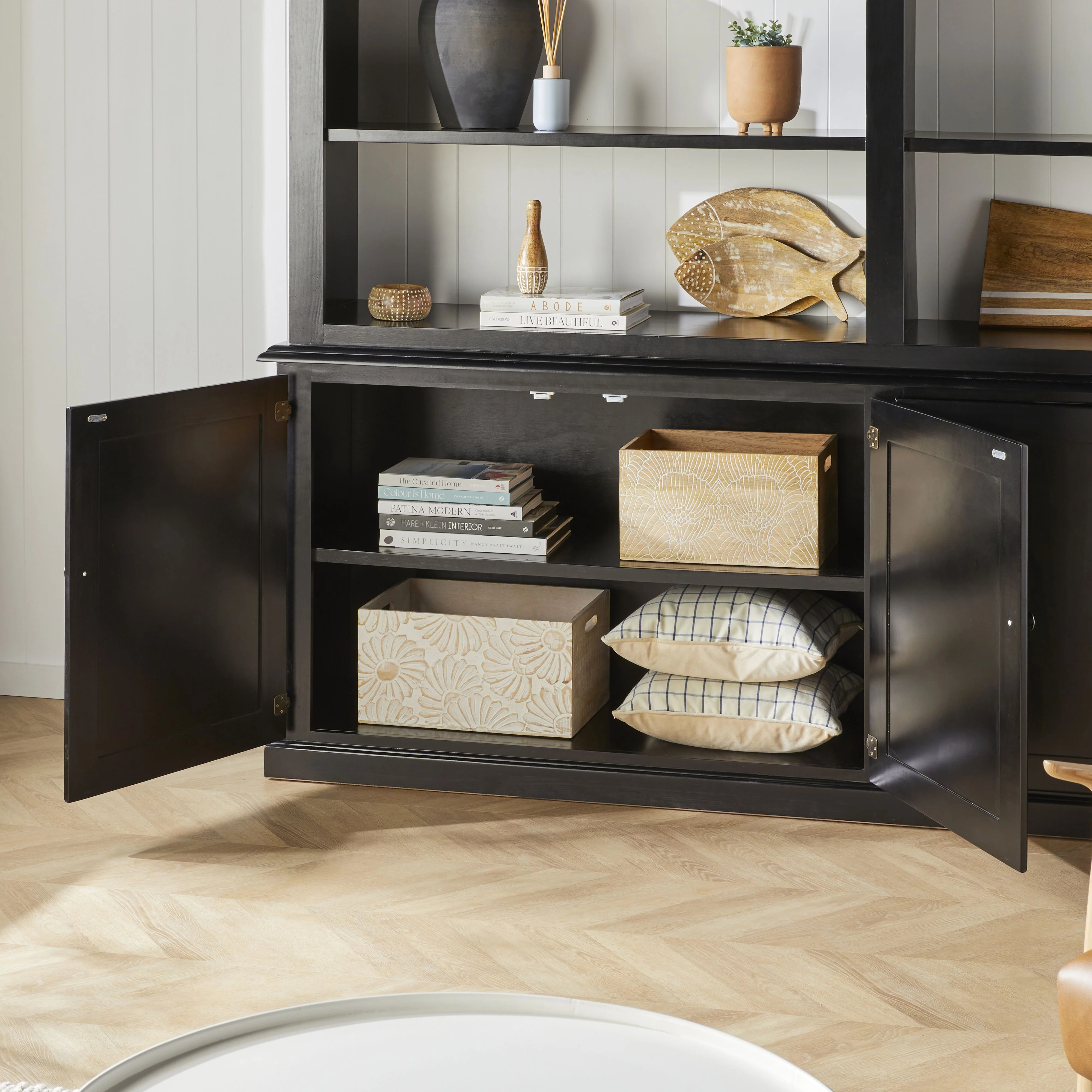 Armand 4 Door Library Shelving Unit 240 x 240cm Black - Image 8