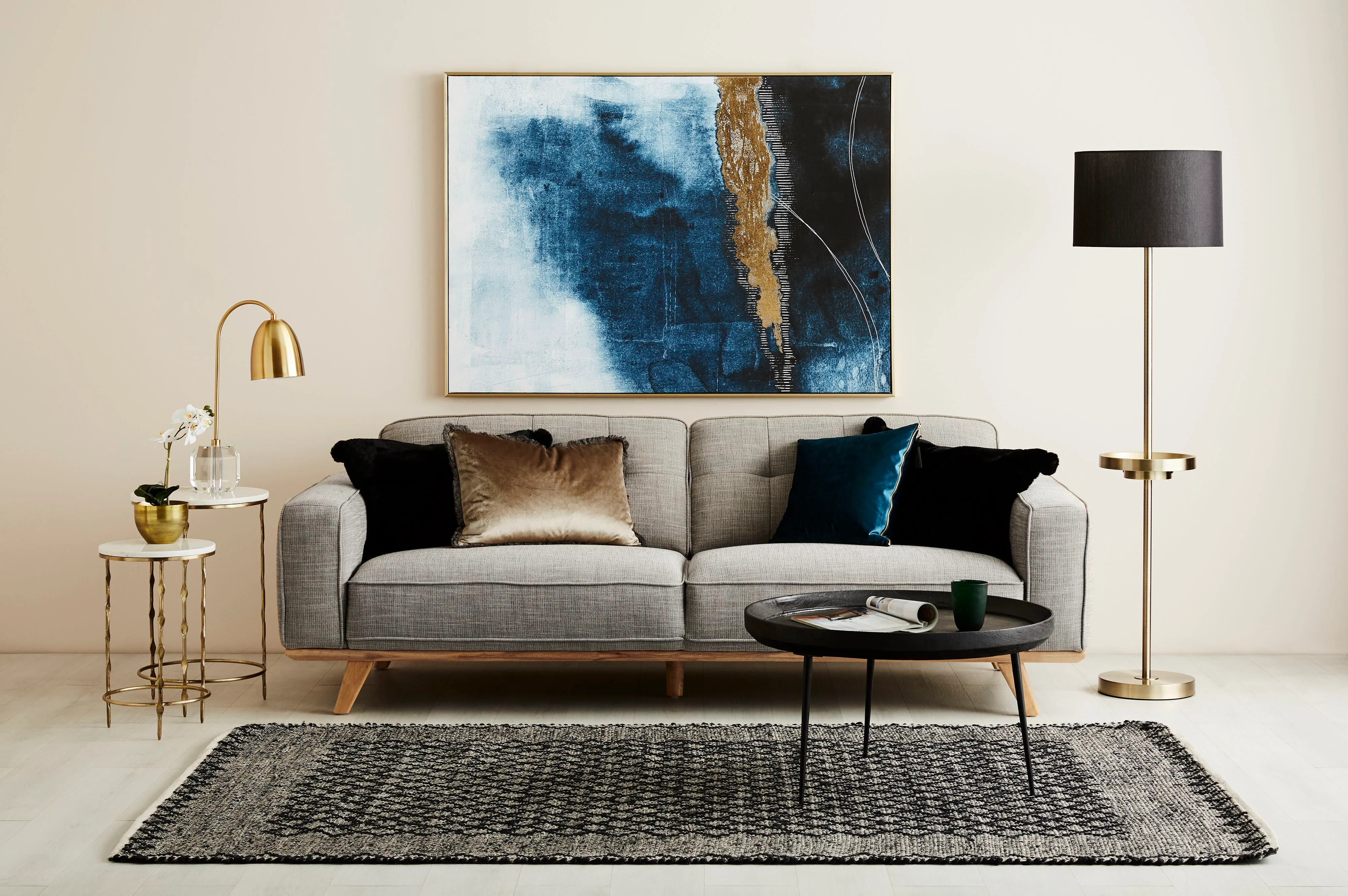 Art Design Gold Shimmer Framed Print 100x140cm - Image 4