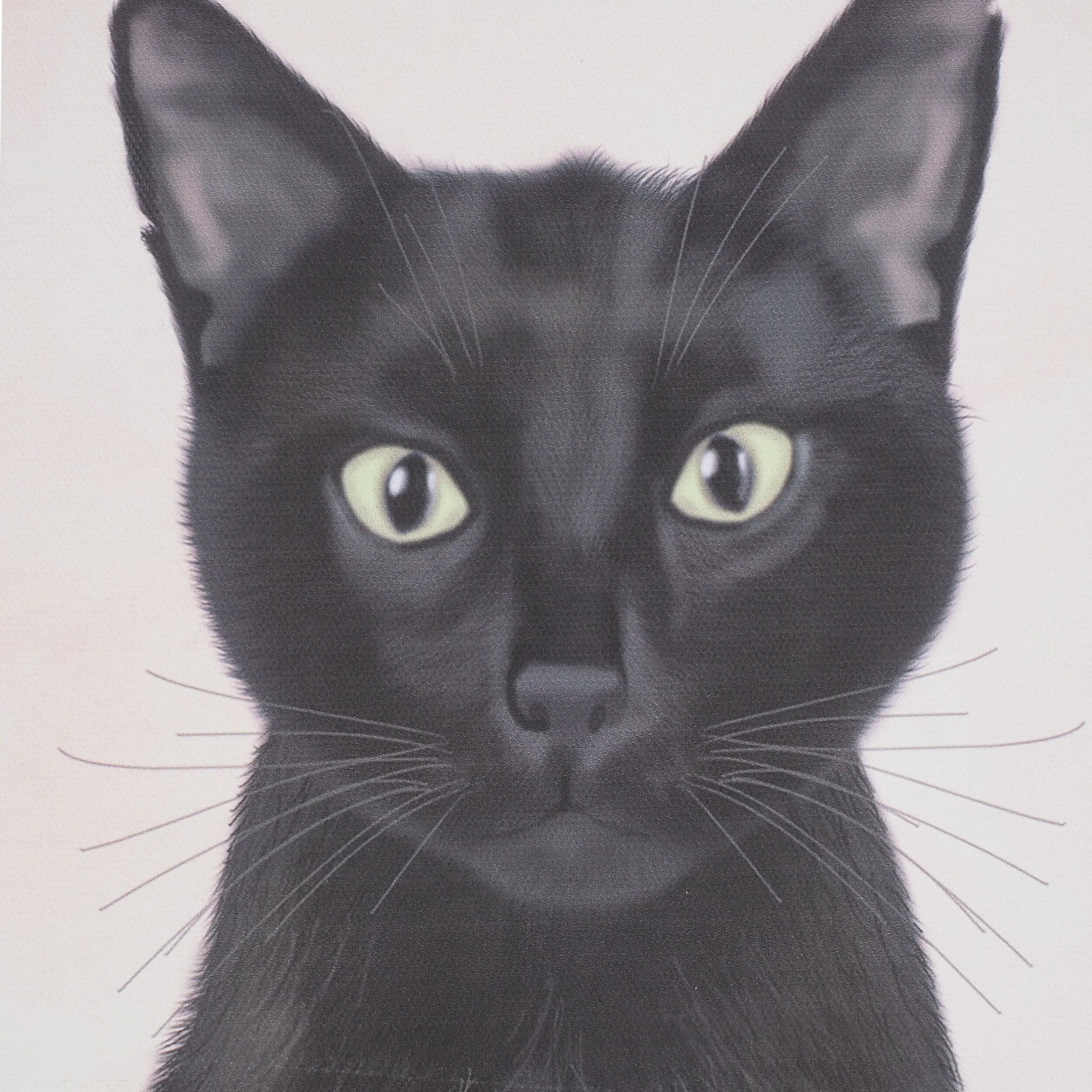 Arthouse Black Cat & Teacup Framed Print 60x40cm - Image 2