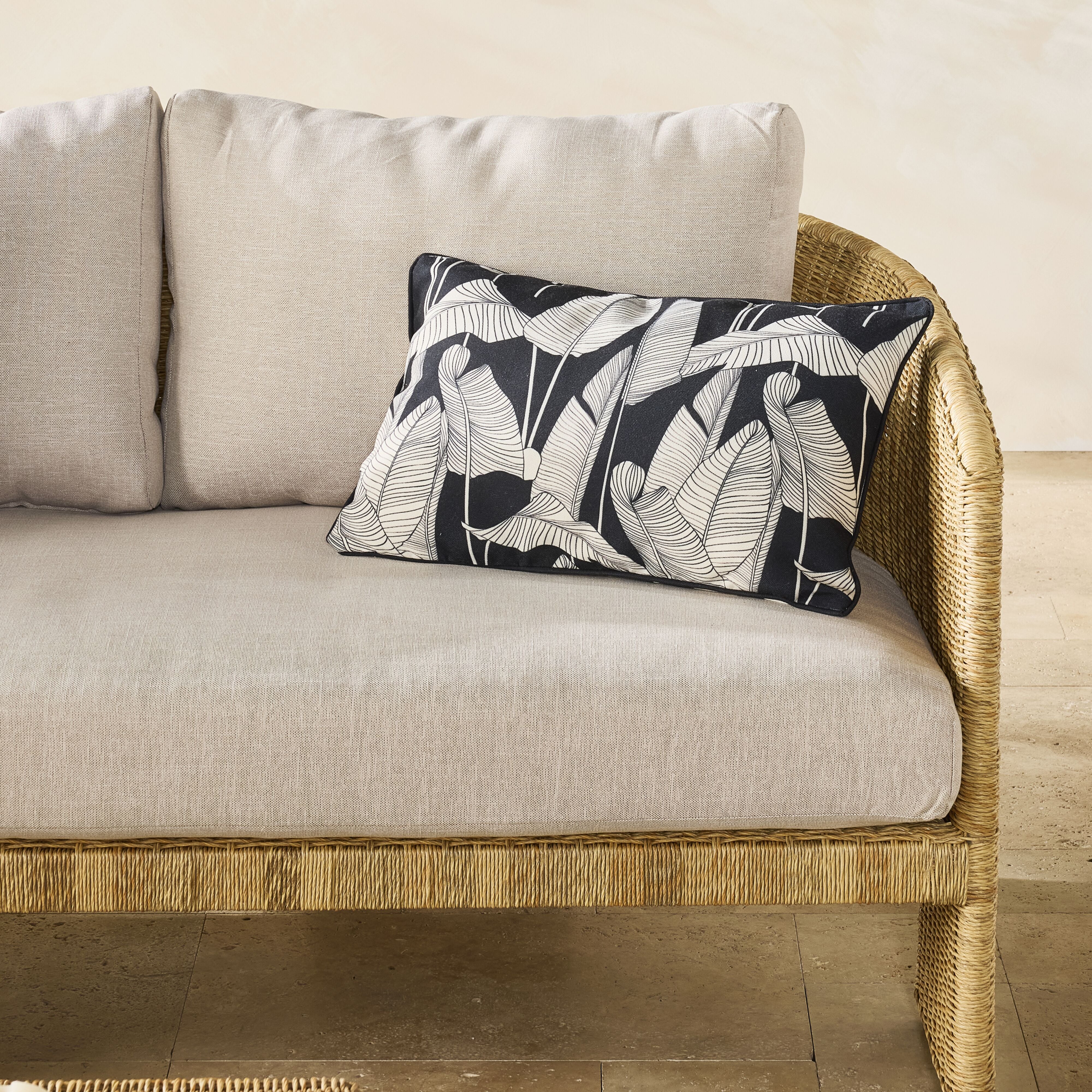 Aruba Night Leaf Outdoor Cushion 35x55cm - Image 5