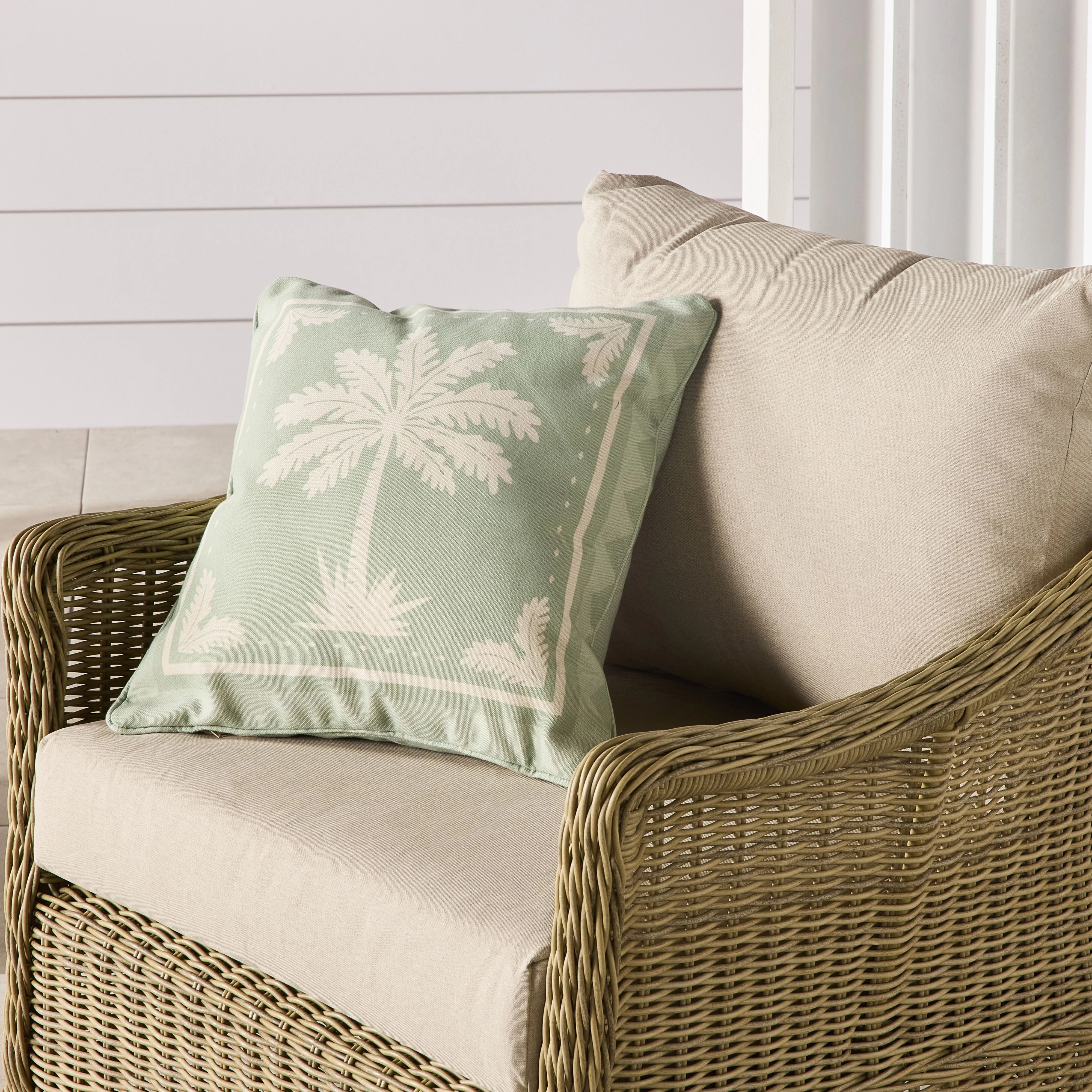 Aruba Sage Palm Mirage Outdoor Cushion 45x45cm - Image 6