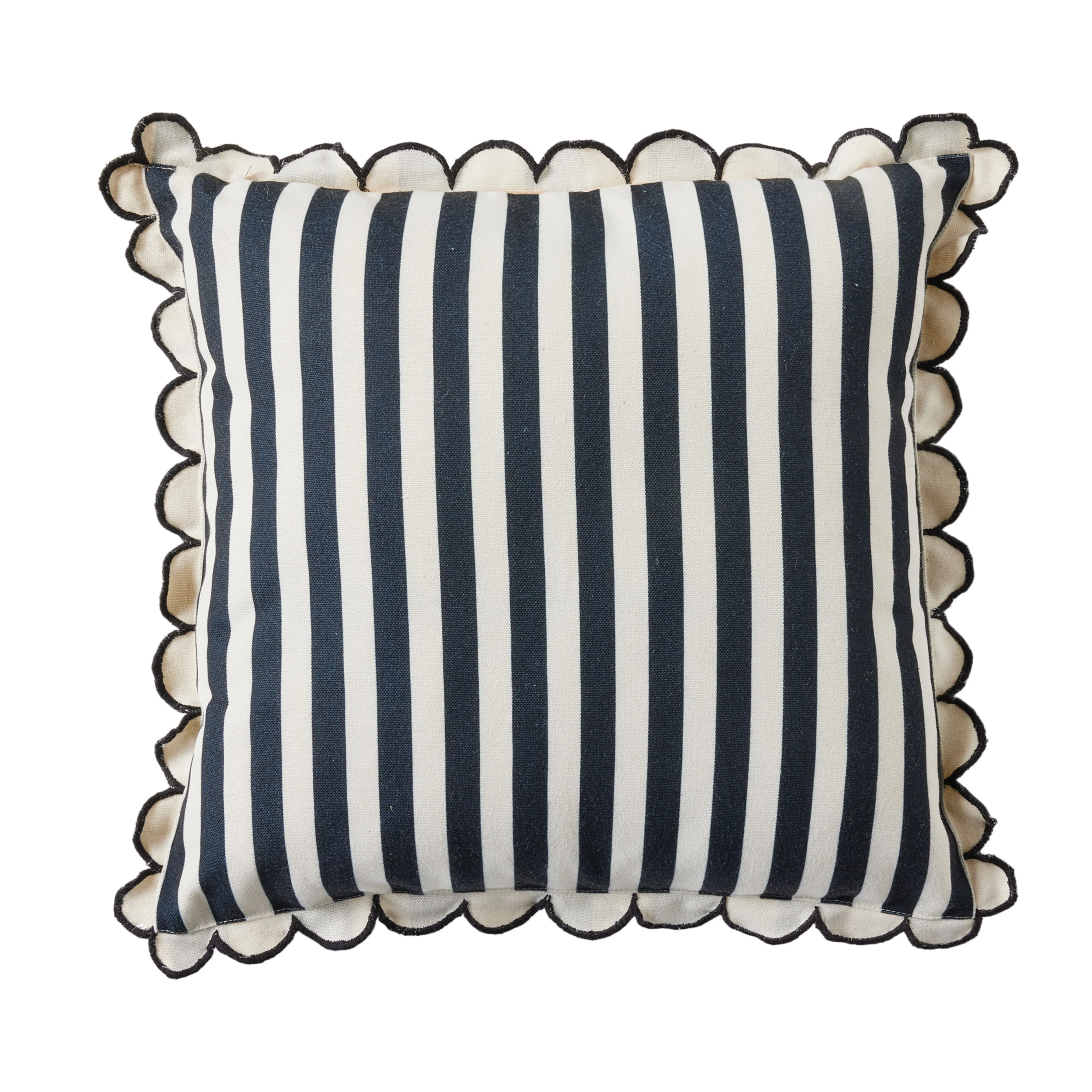 Aruba Scallop Edge Stripe Black Cushion 45x45cm - Image 4