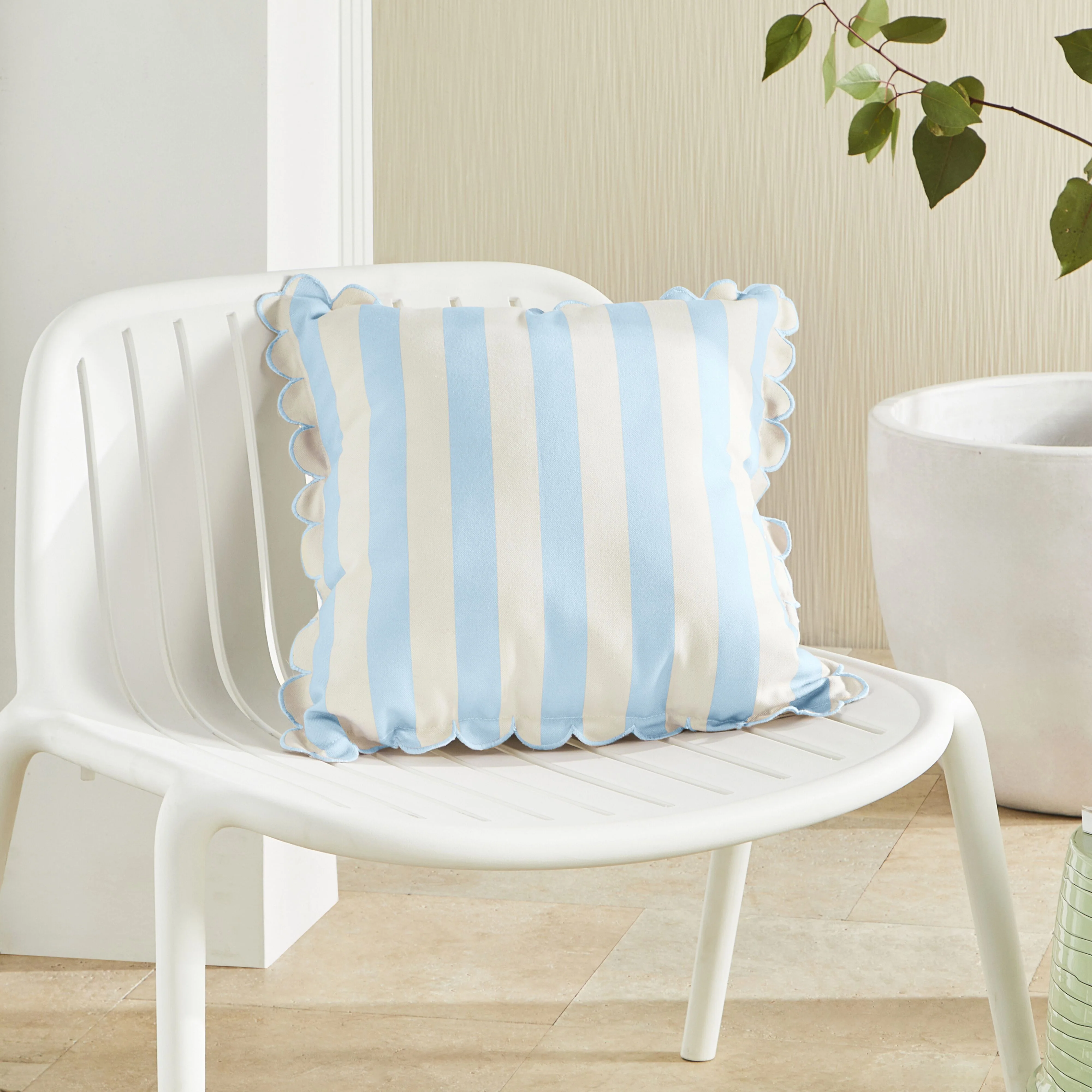 Aruba Scallop Edge Stripe Blue 45x45cm - Image 5