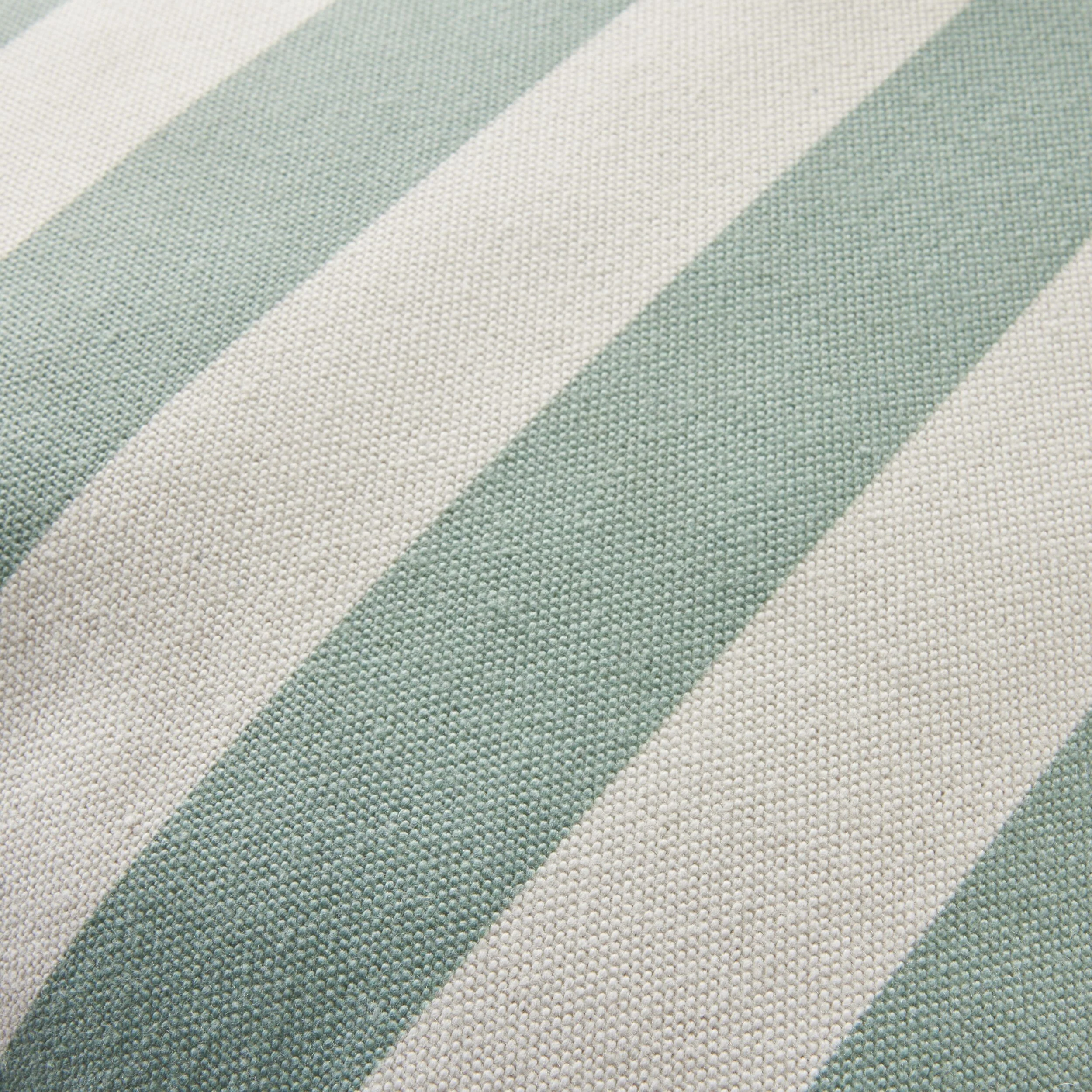 Aruba Scallop Edge Stripe Soft Green Cushion 45x45cm - Image 2