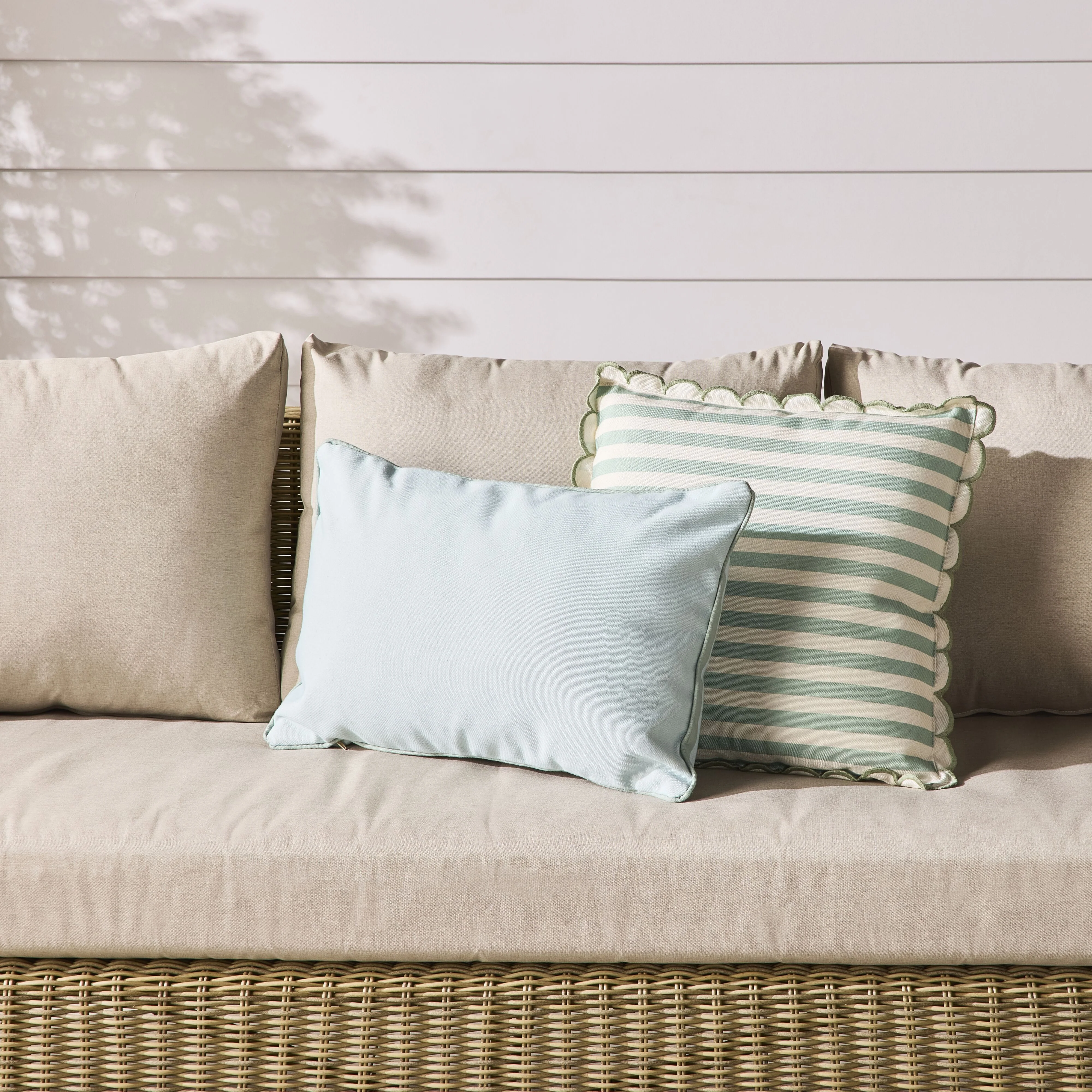 Aruba Solid and Striped Outdoor Cushion Blue 35x55cm - Image 7