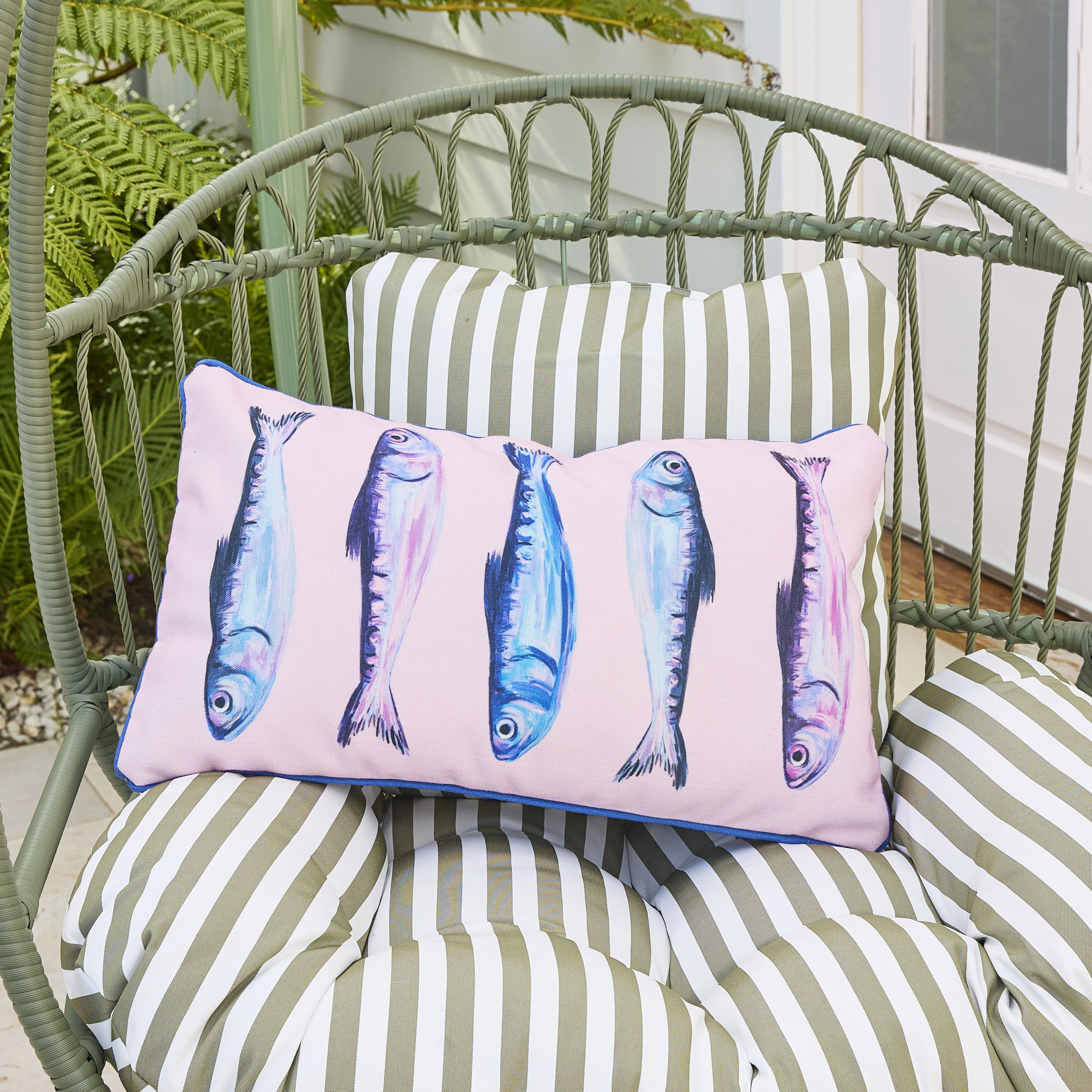 Aruba Wavy Sardine Outdoor Cushion 35x55cm - Image 5