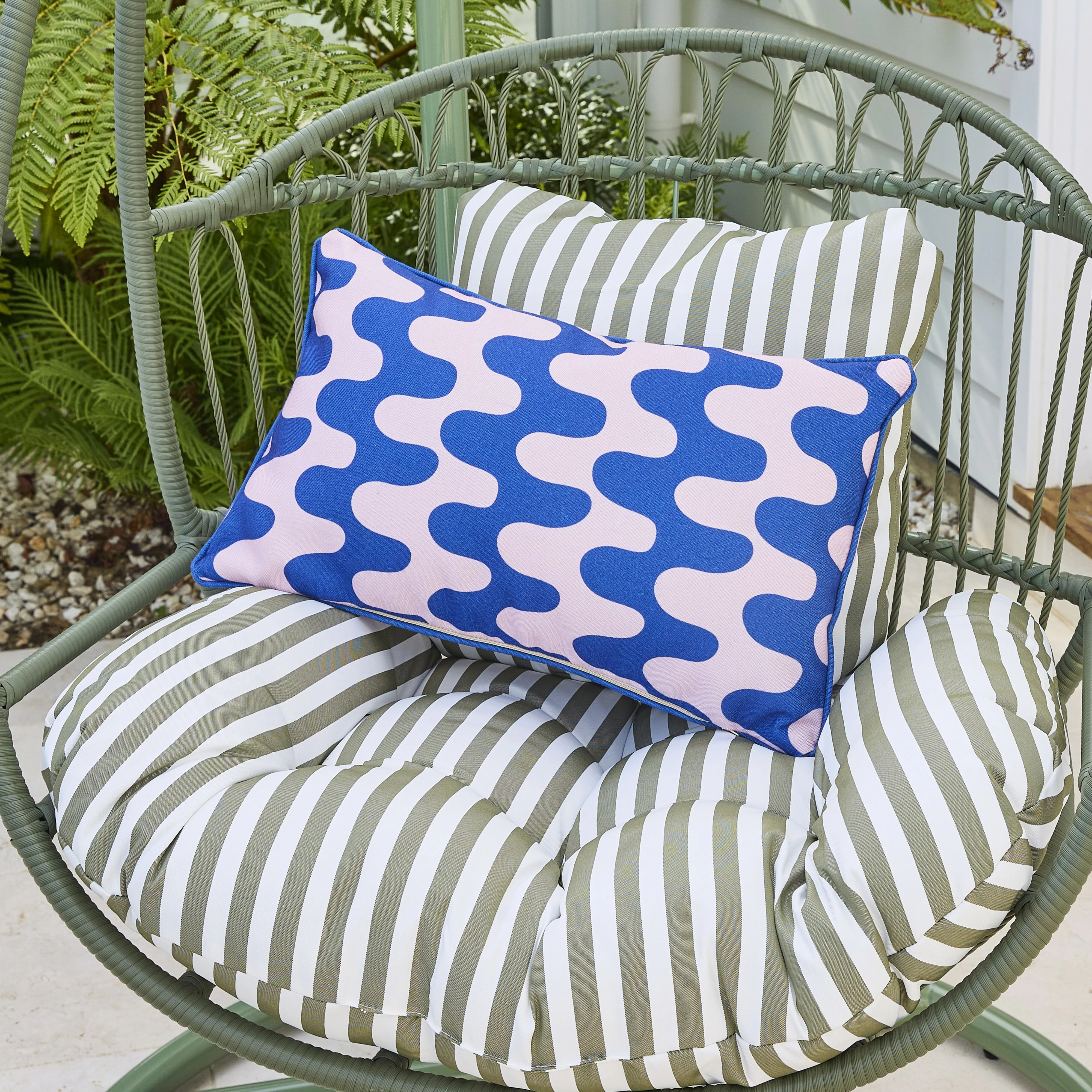Aruba Wavy Sardine Outdoor Cushion 35x55cm - Image 6