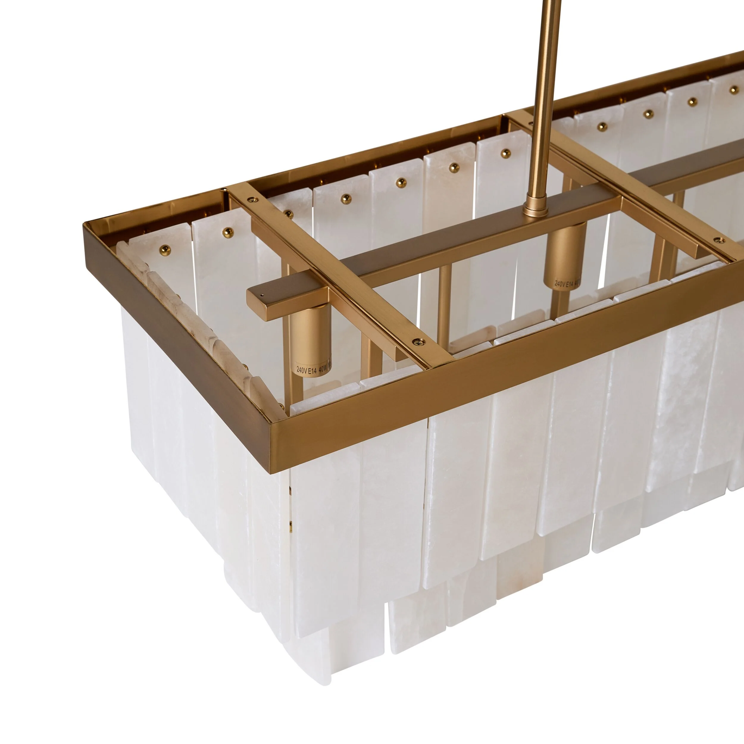 Aster 9 Light Rectangle Marble Chandelier 120x32cm - Image 4