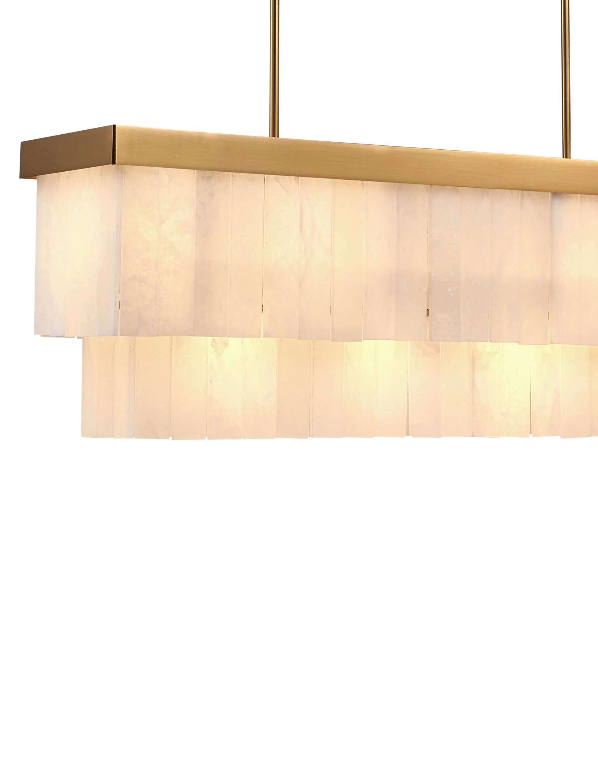 Aster 9 Light Rectangle Marble Chandelier 120x32cm - Image 5