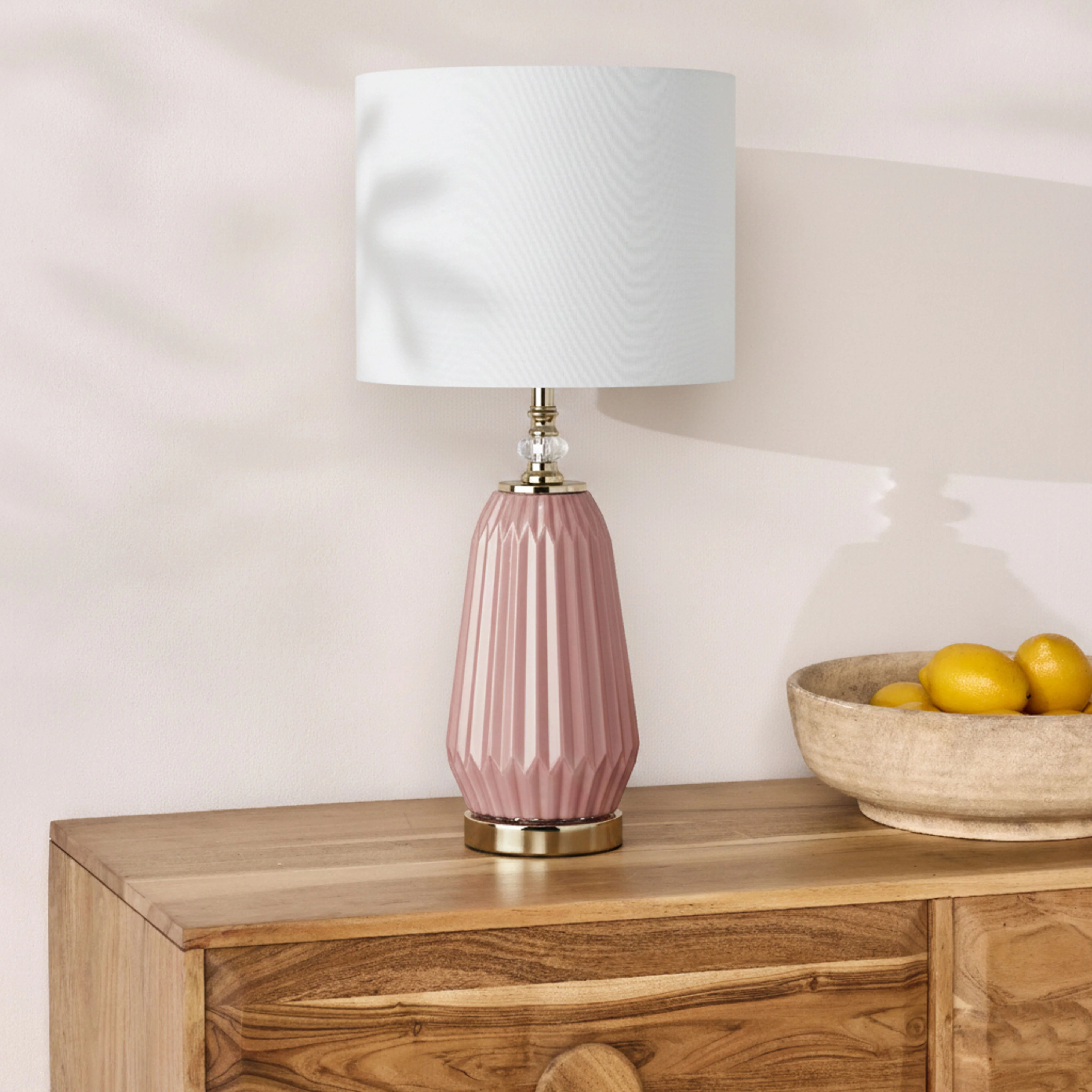 Astrid Dusty Pink Glass Table Lamp 60cm - Image 5