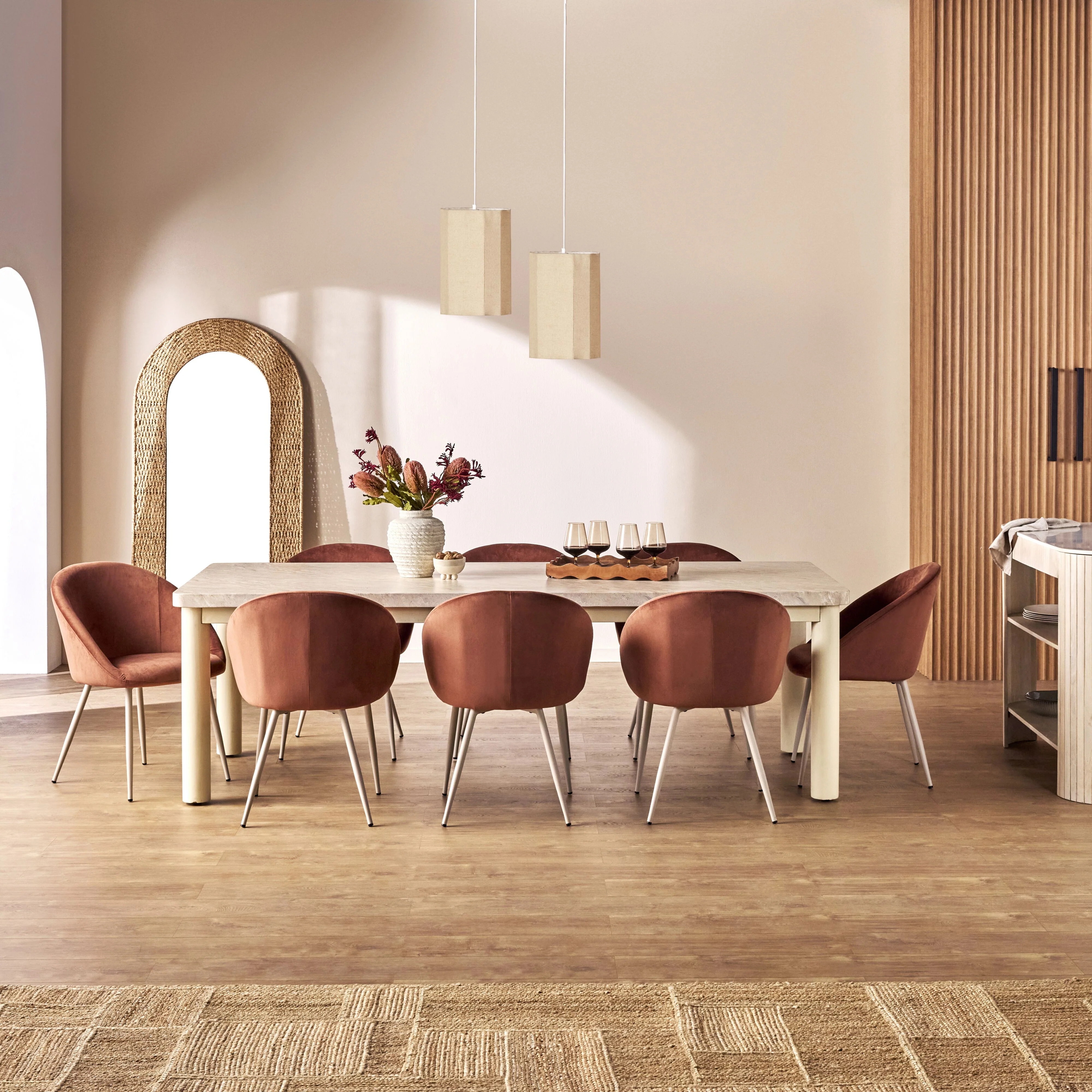 Aubrey Velvet Dining Chair Toffee - Image 7