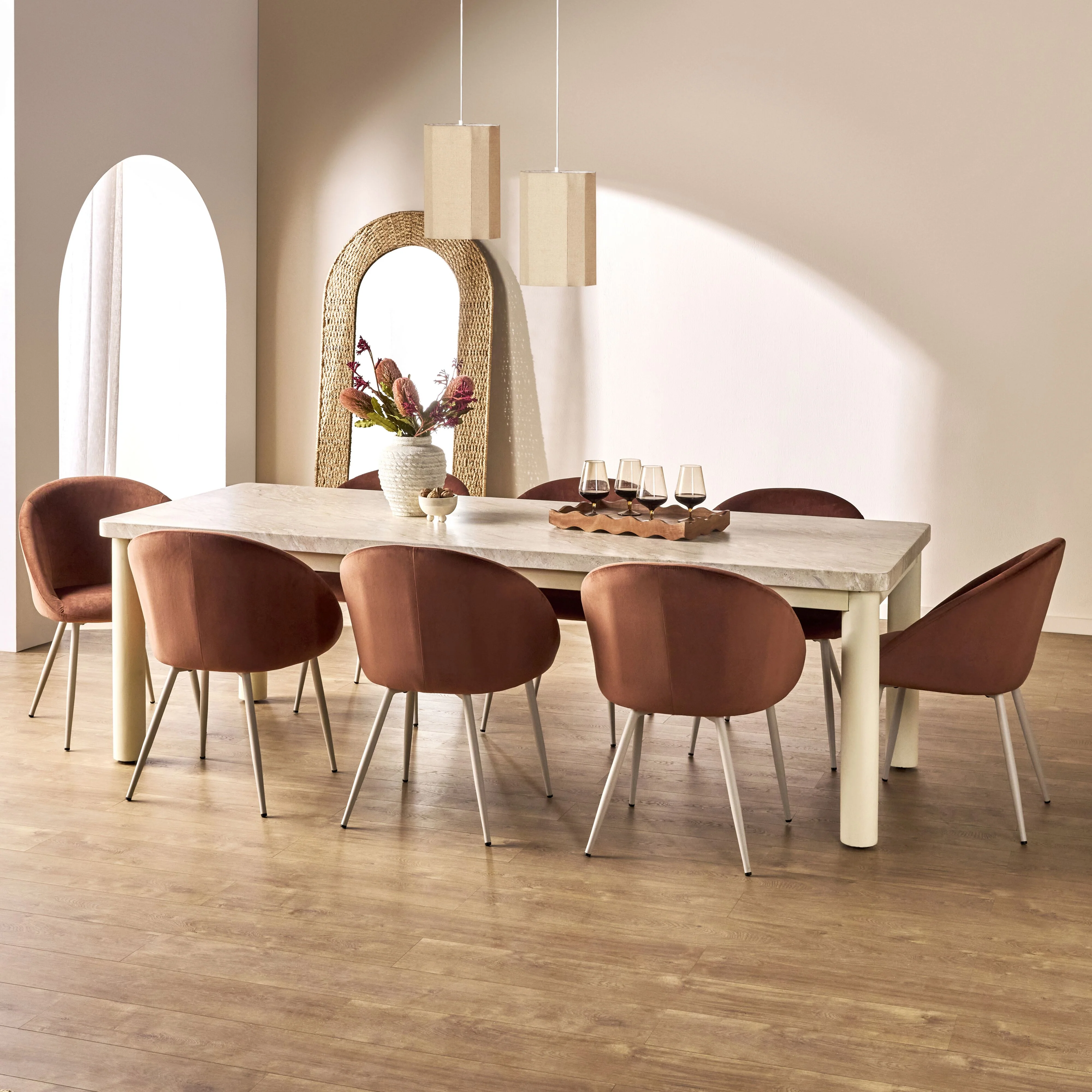 Aubrey Velvet Dining Chair Toffee - Image 8