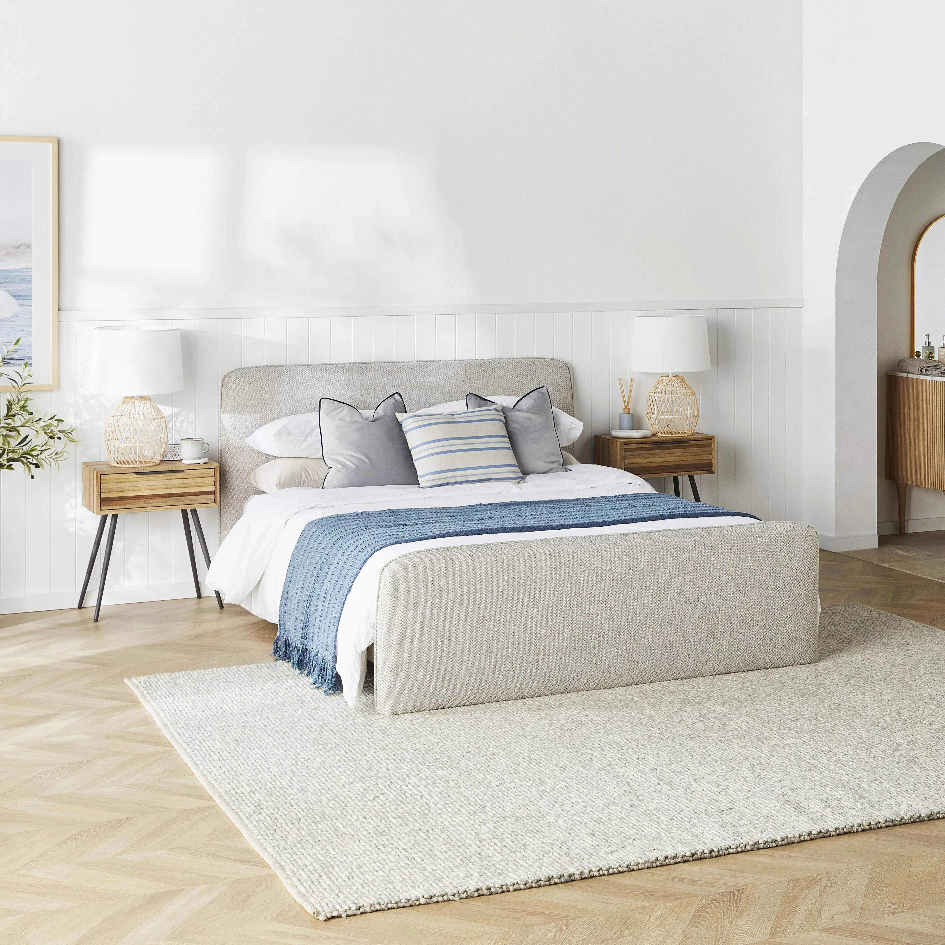 Audrey King Bed Texture Weave Natural - Image 7