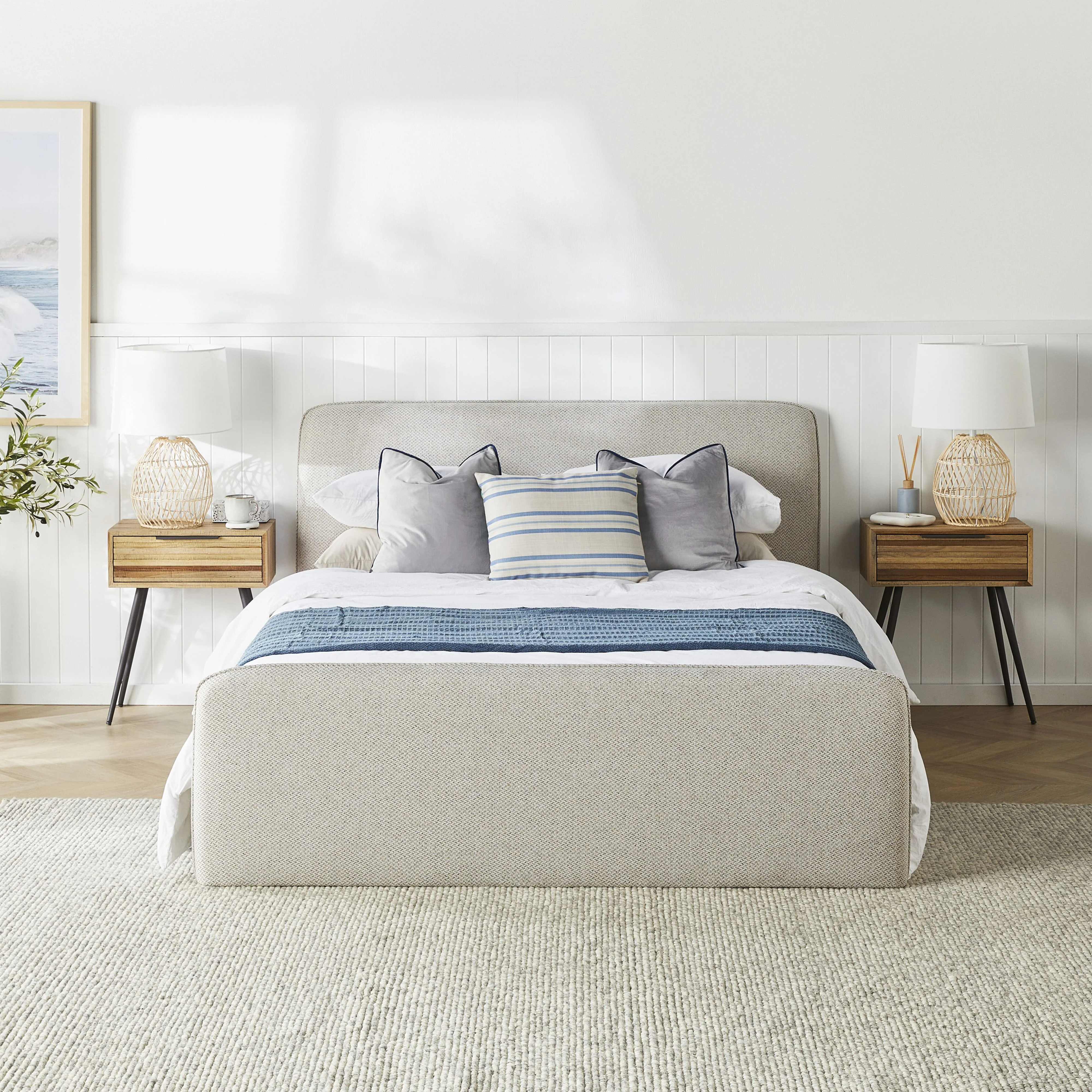 Audrey King Bed Texture Weave Natural - Image 8