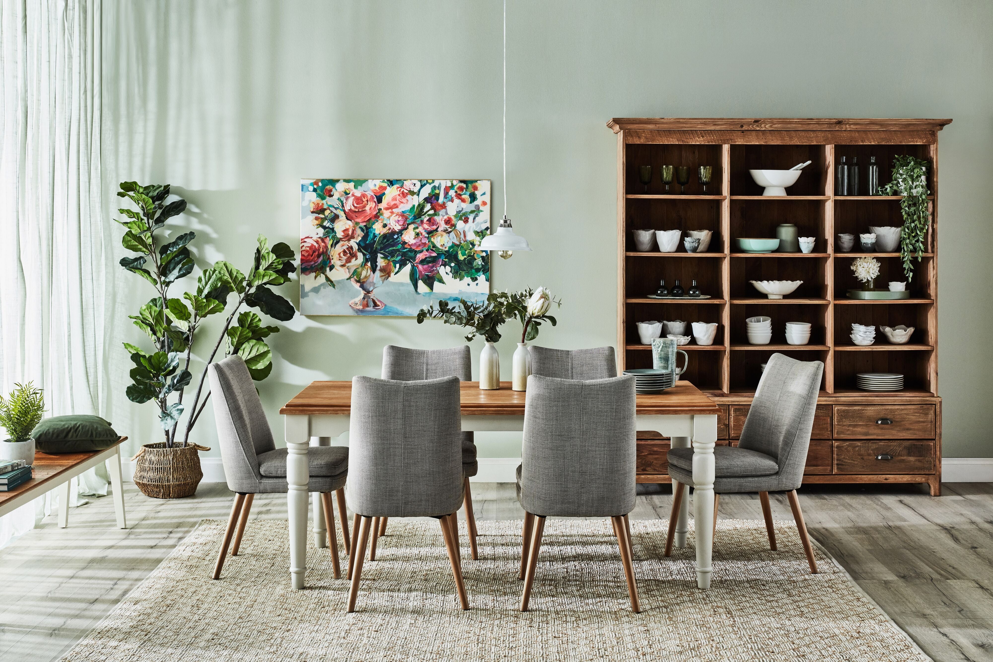Aura Fabric Dining Chair Grey - Image 9
