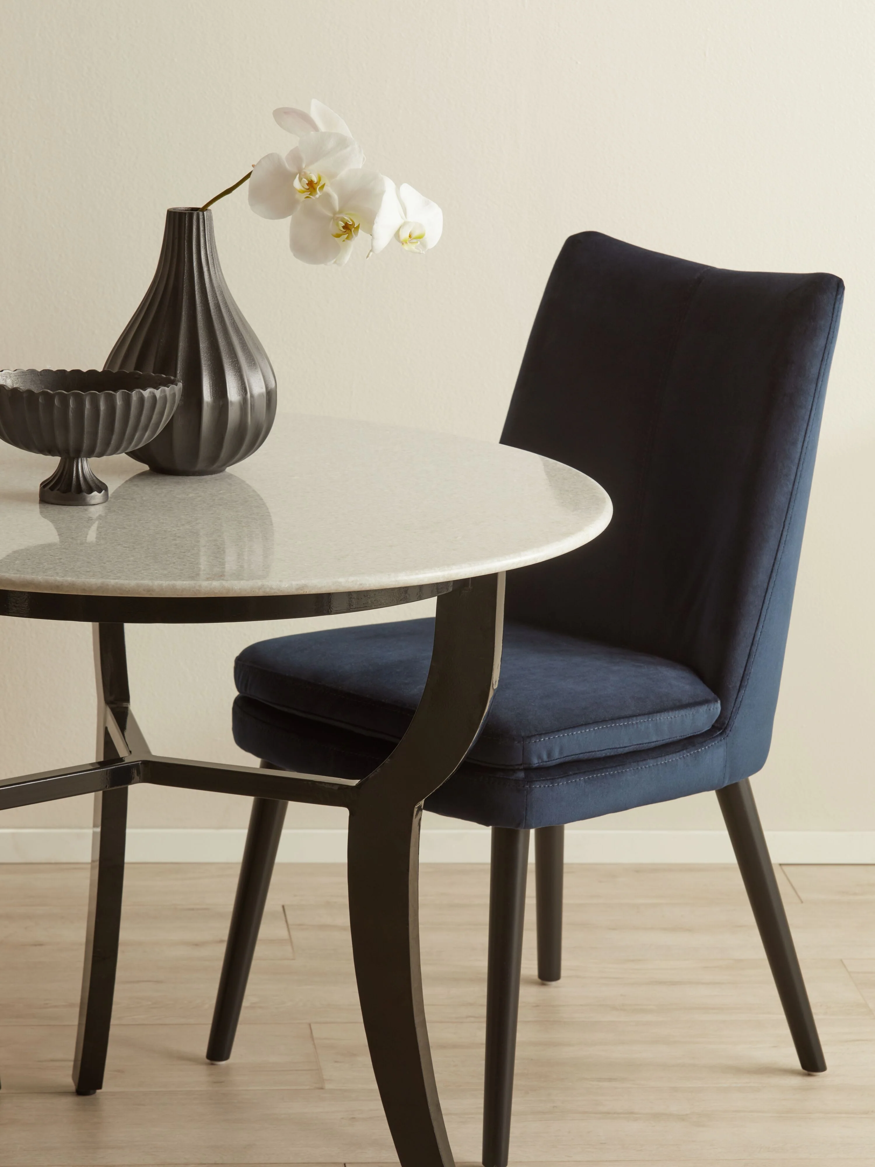 Aura Velvet Dining Chair Indigo Blue - Image 6