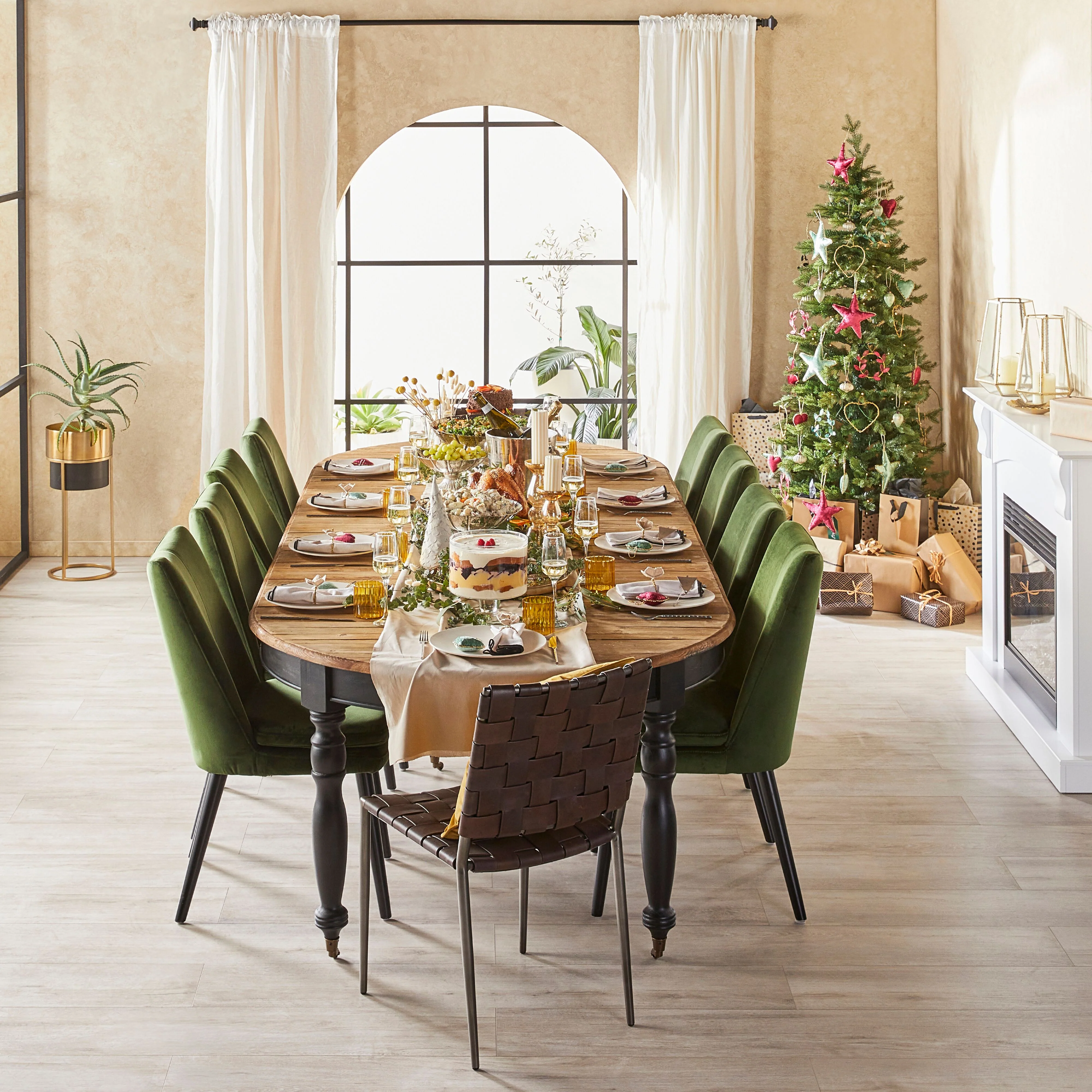 Aura Velvet Dining Chair Olive Green - Image 6