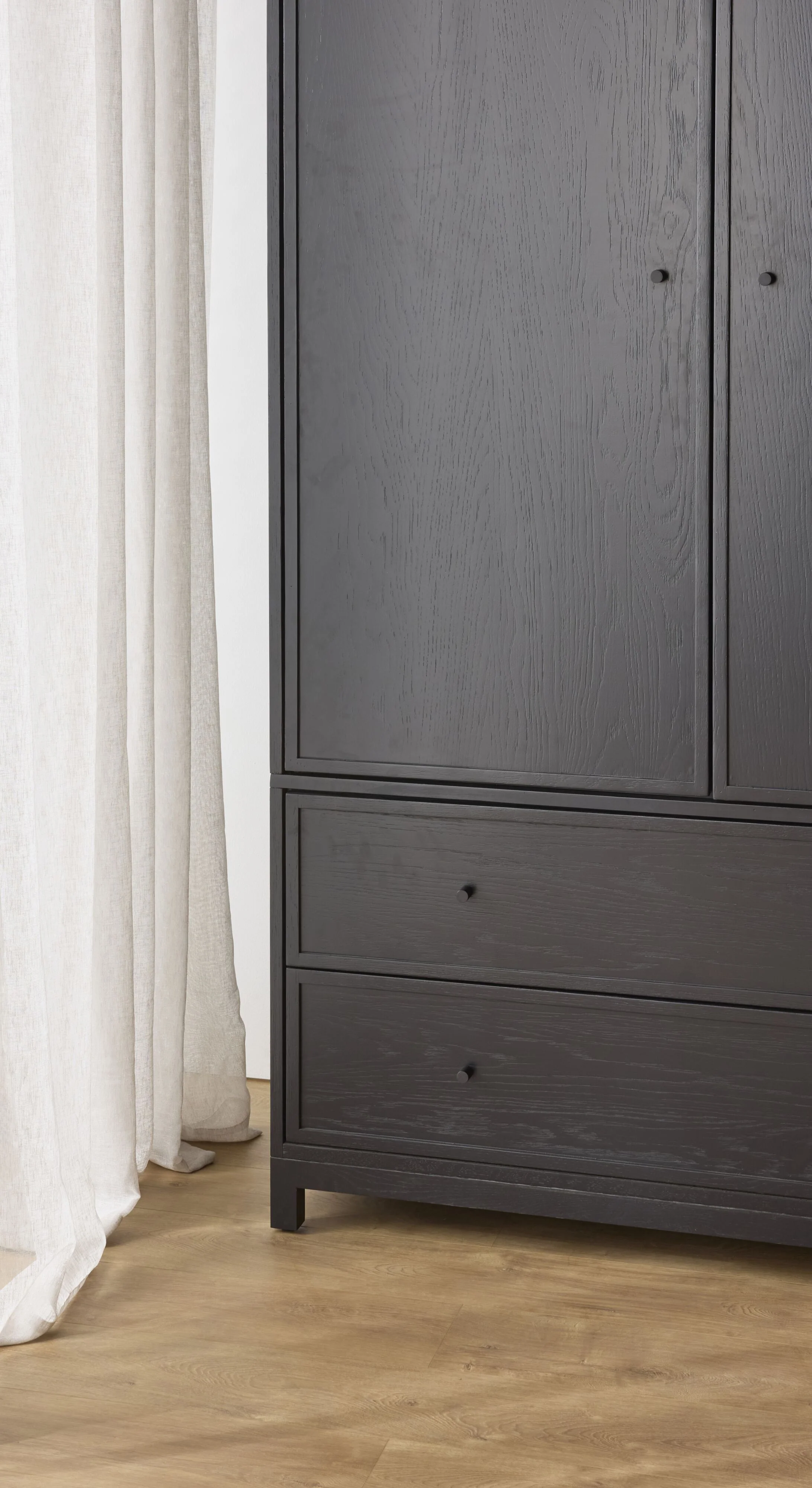 Avalon 2 Drawer Wardrobe Black - Image 11