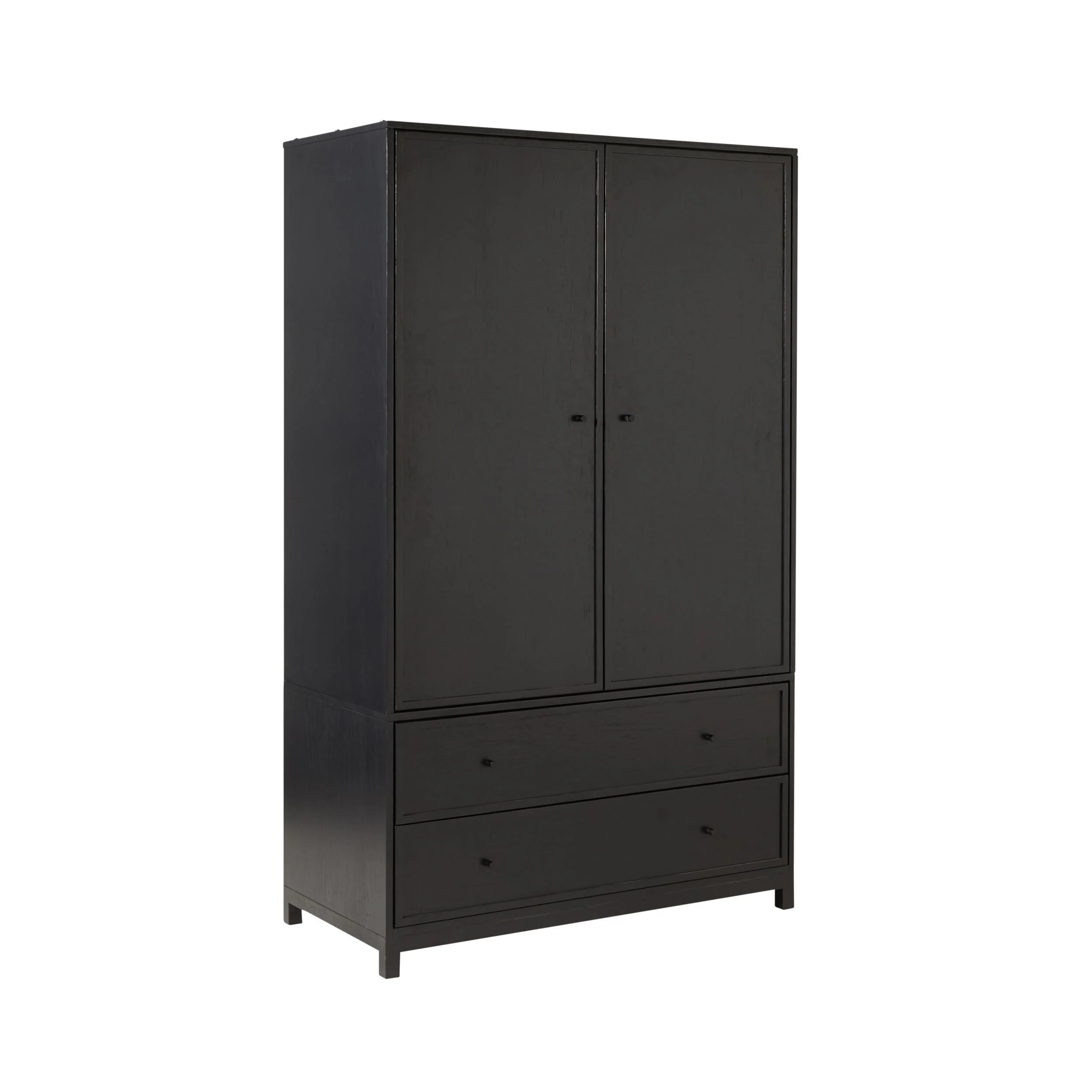 Avalon 2 Drawer Wardrobe Black - Image 3