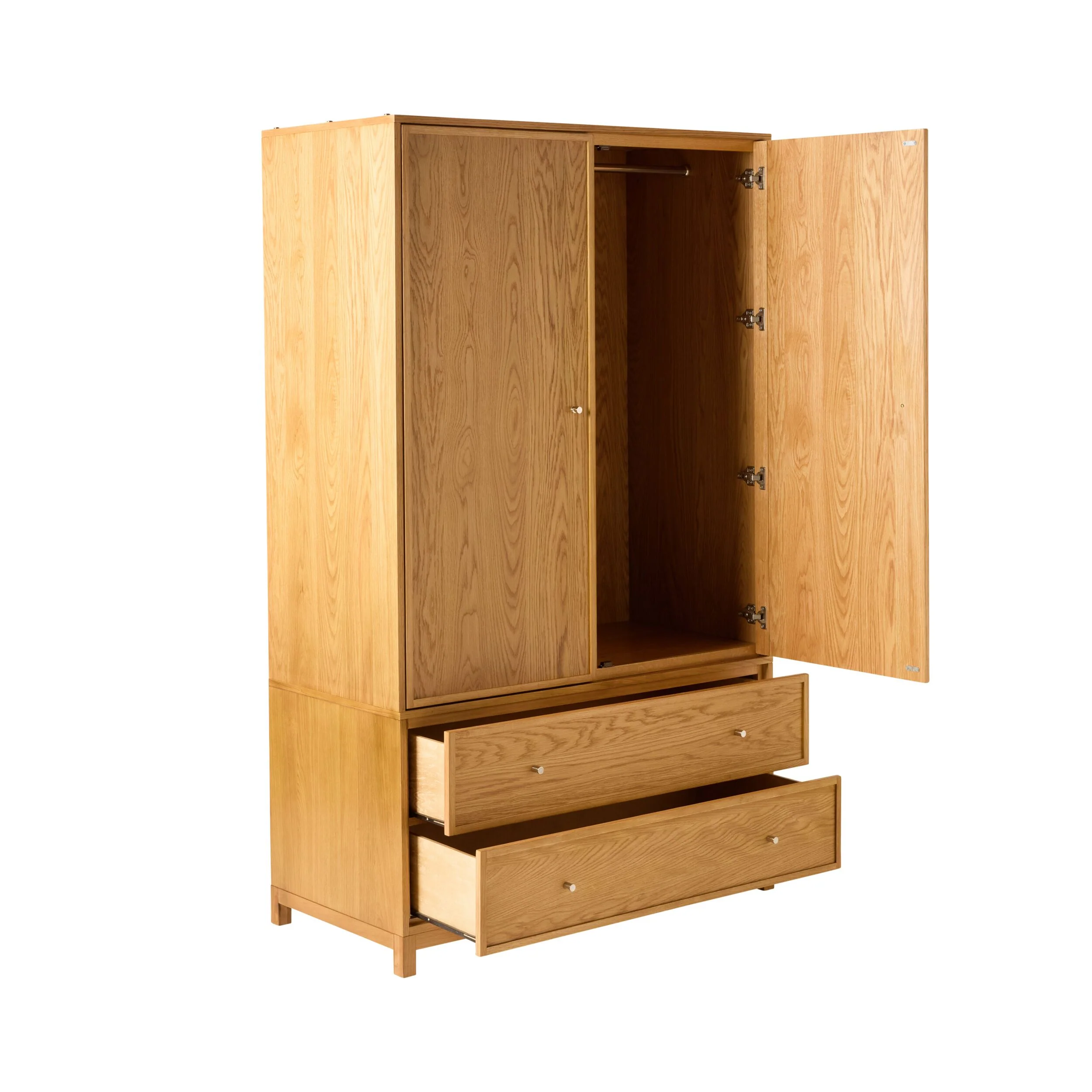 Avalon 2 Drawer Wardrobe Light Oak - Image 3