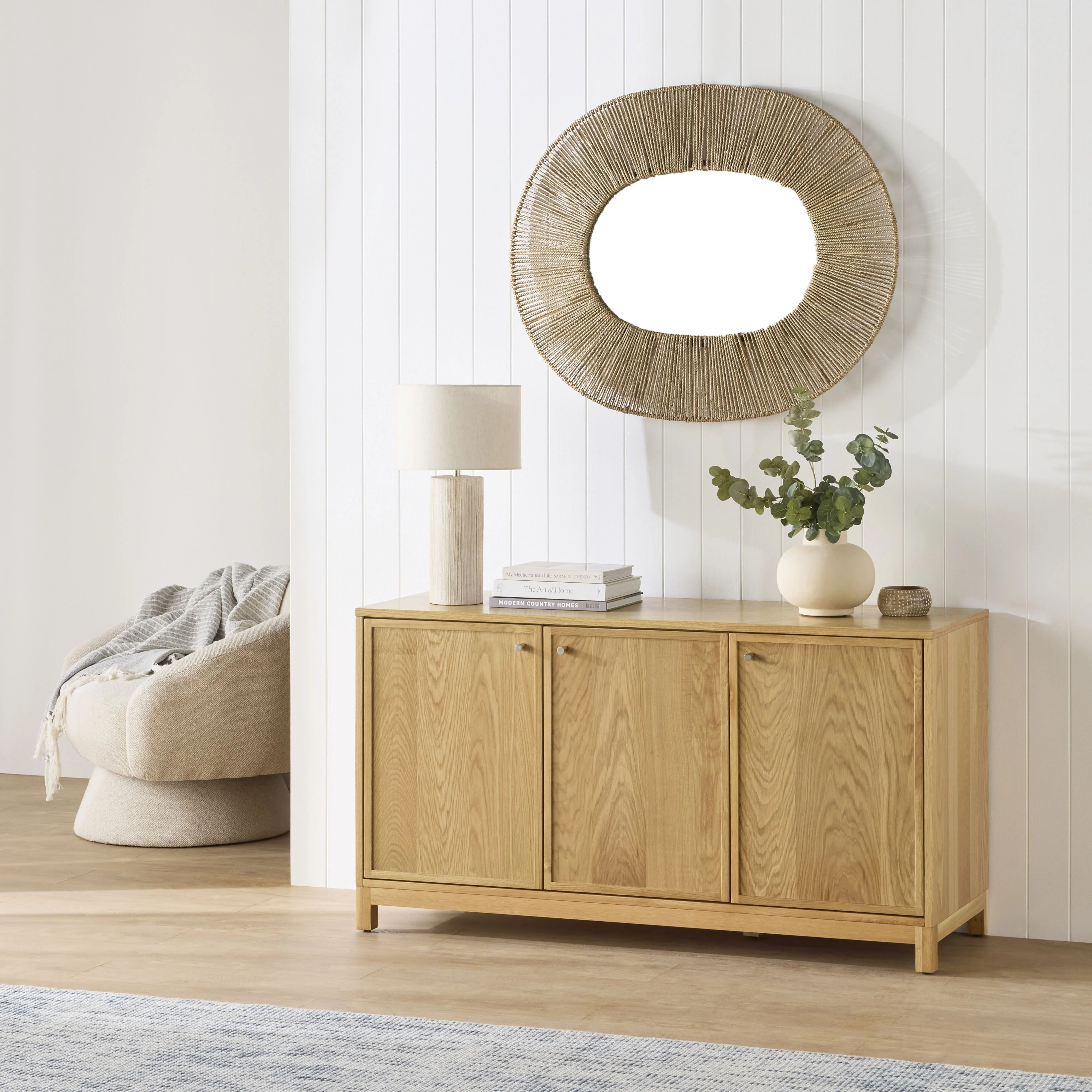 Avalon 3 Door Sideboard Light Oak - Image 9