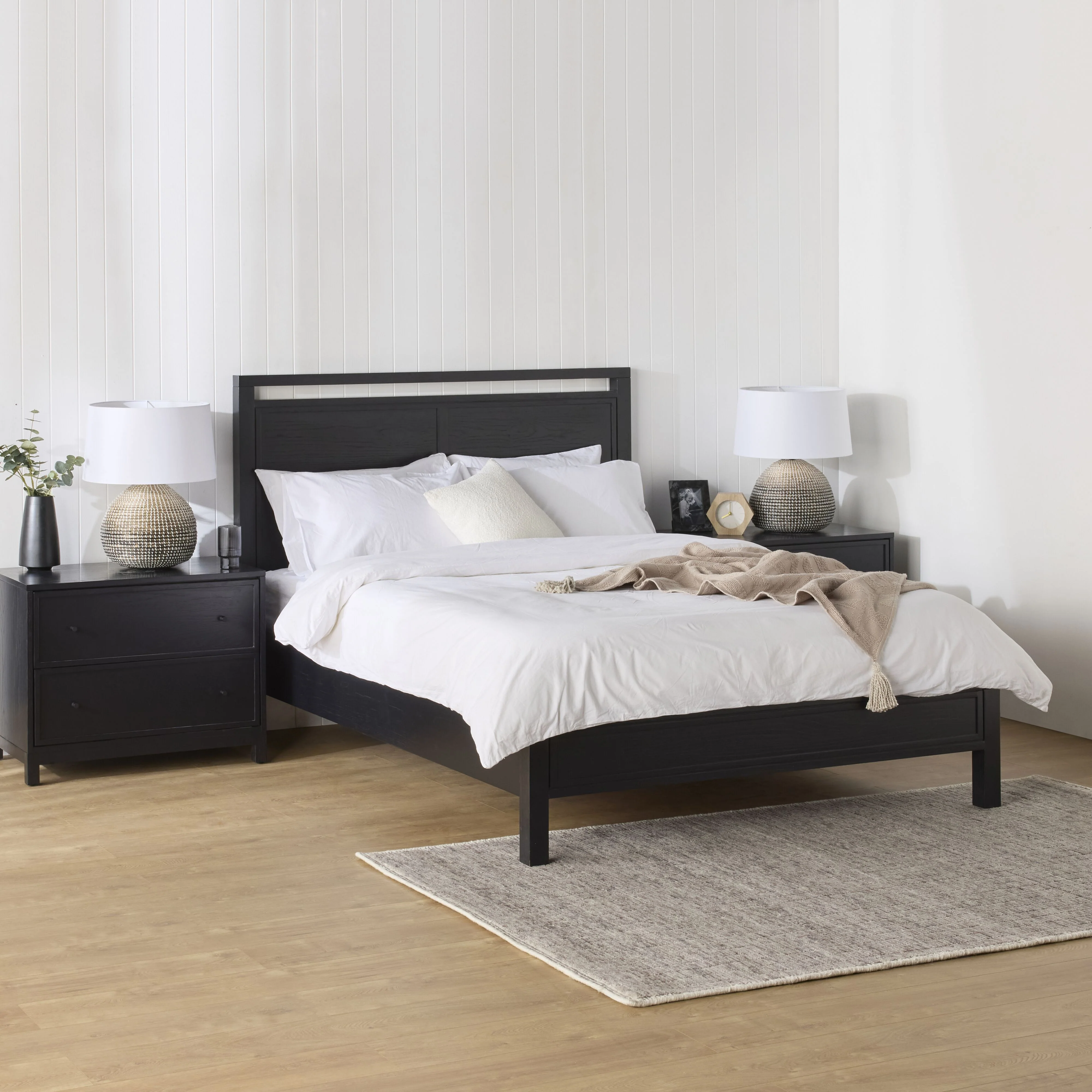 Avalon Large 2 Drawer Bedside Black - Image 11