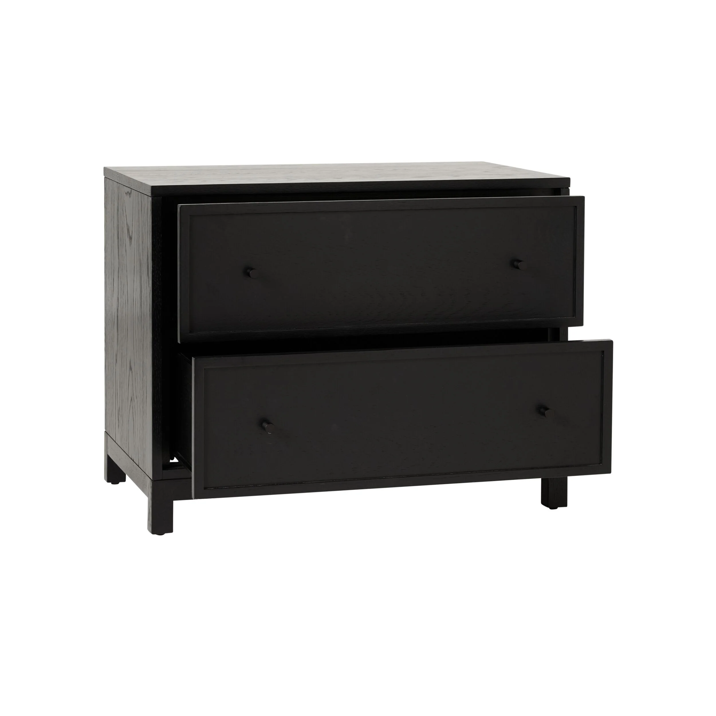 Avalon Large 2 Drawer Bedside Black - Image 3