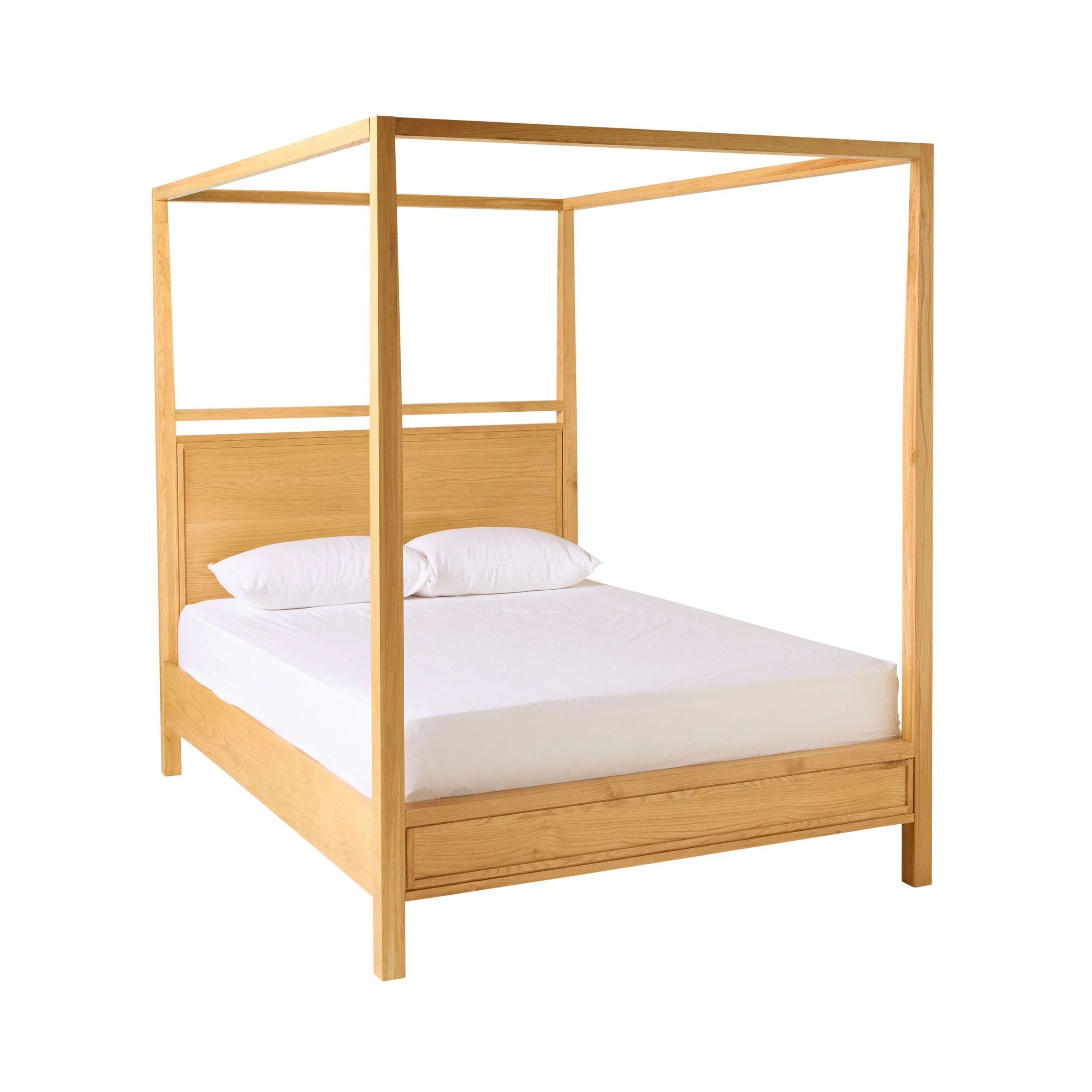 Avalon Queen Four Poster Bed Light Oak - Image 4