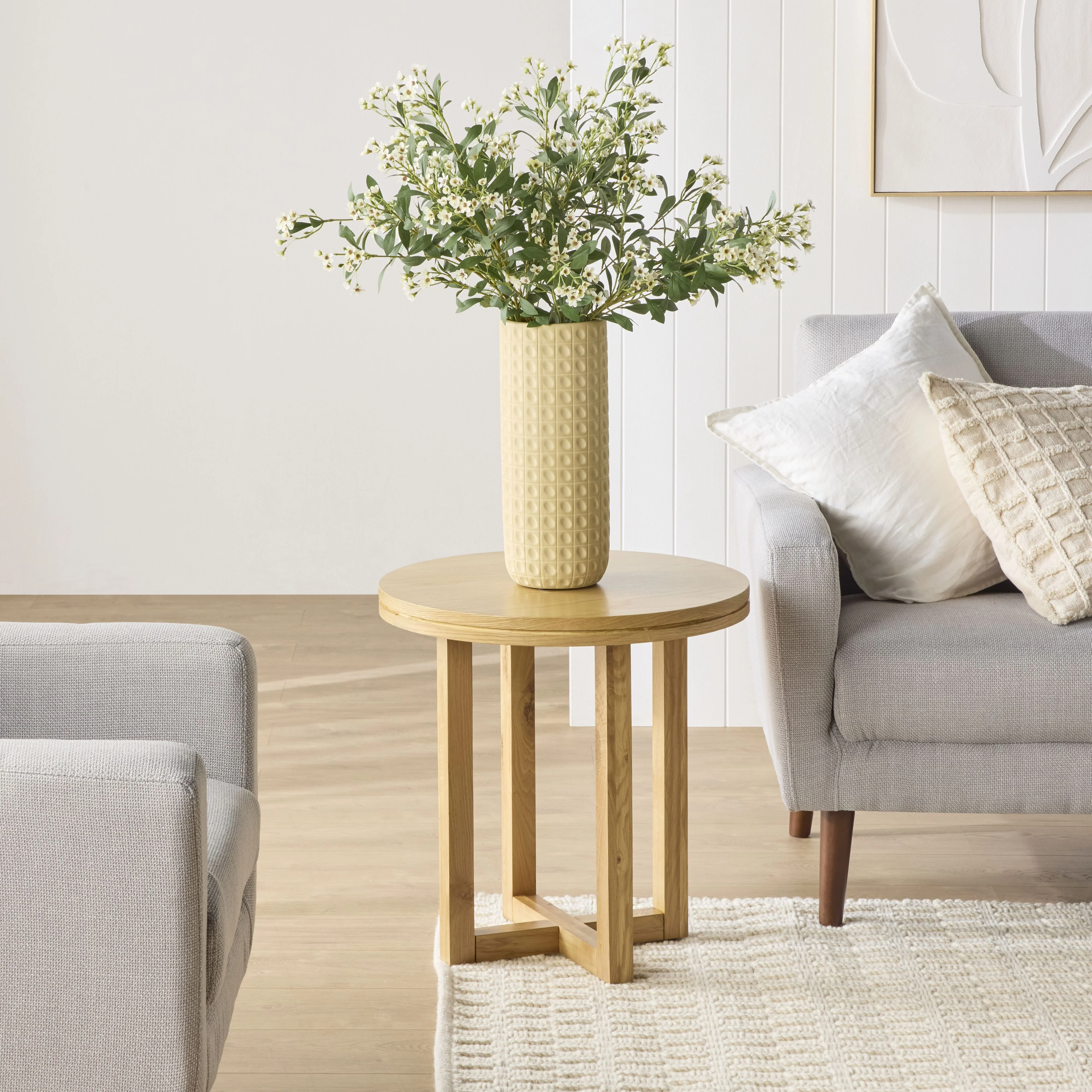 Avalon Round Side Table Light Oak - Image 6