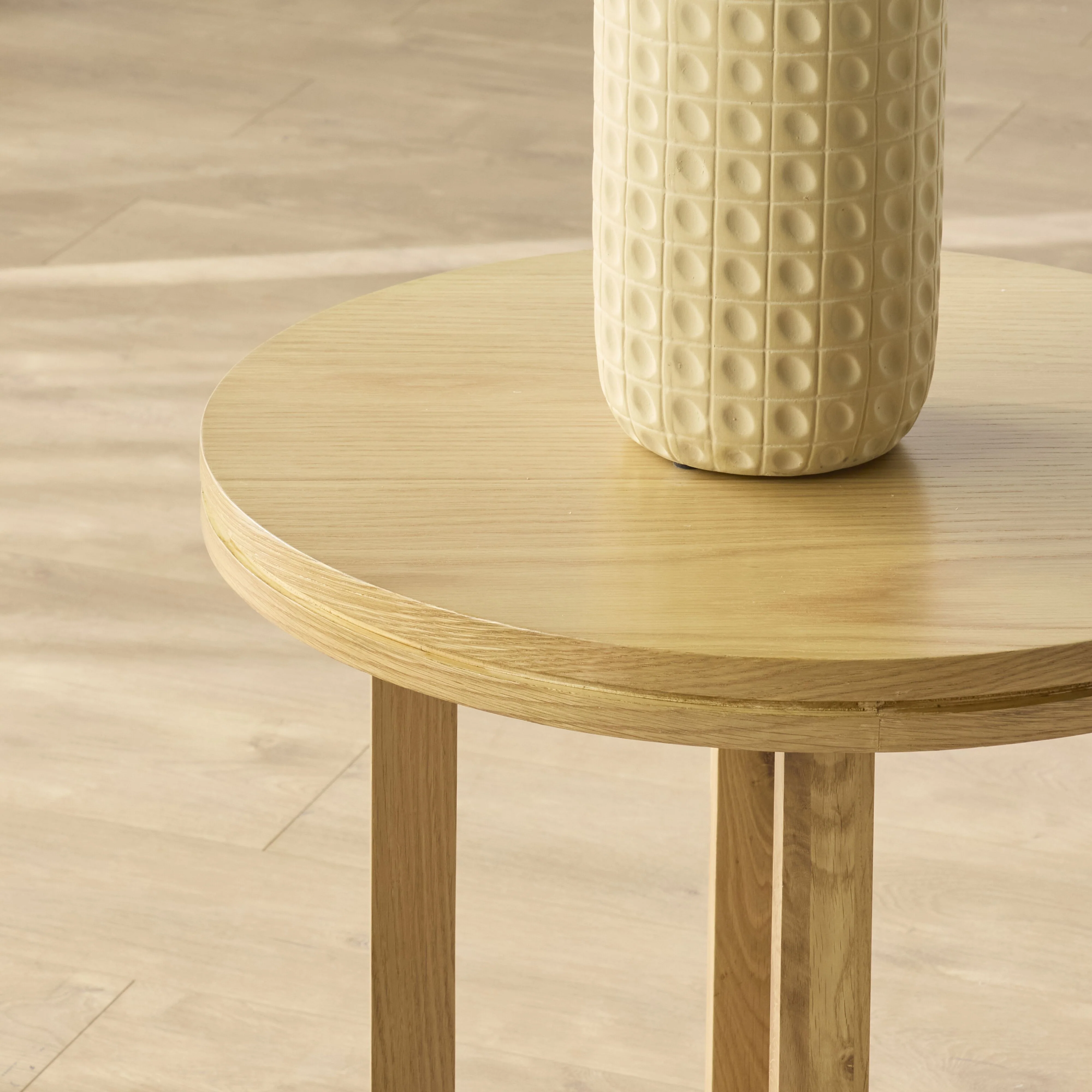 Avalon Round Side Table Light Oak - Image 7