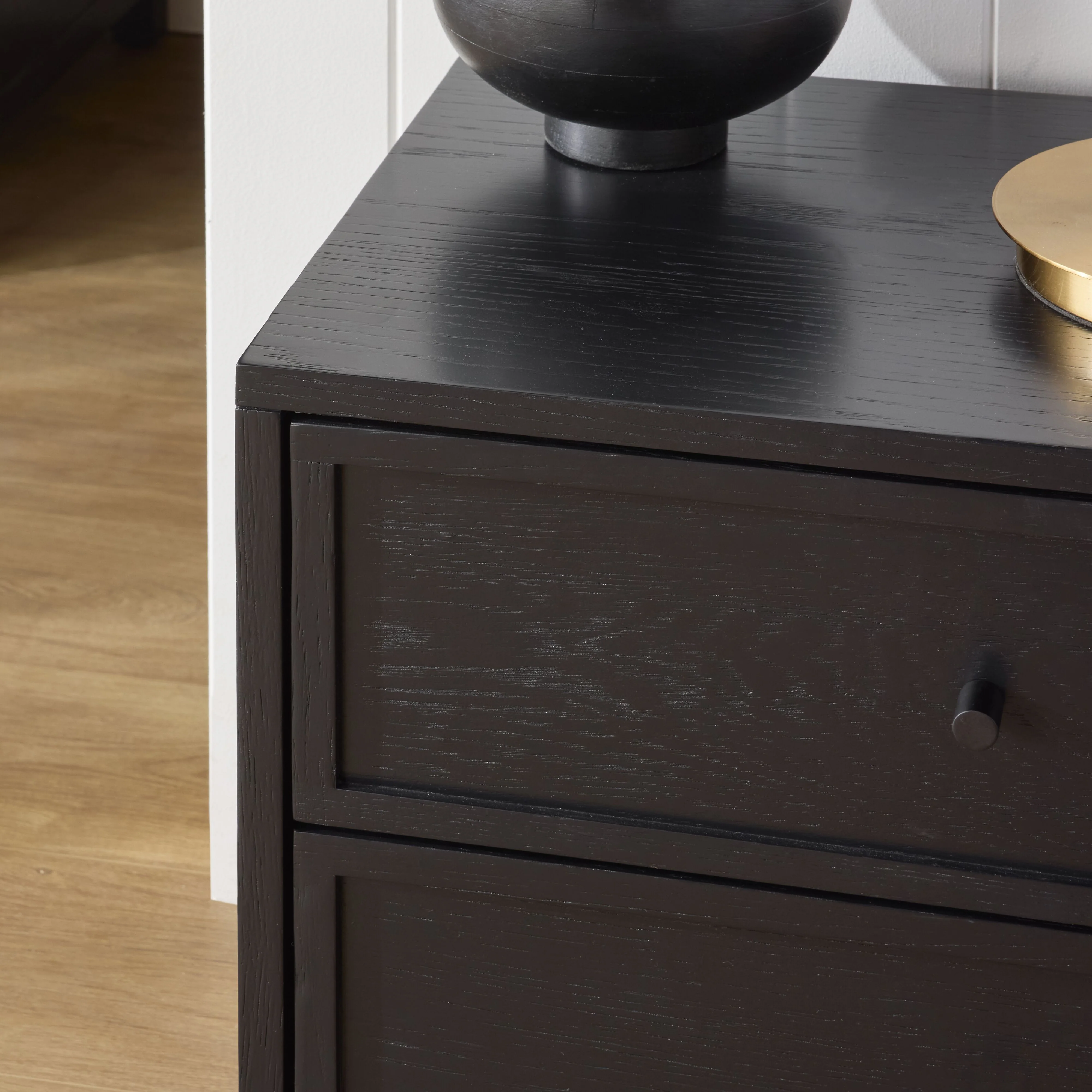 Avalon Small 2 Drawer Bedside Black - Image 12