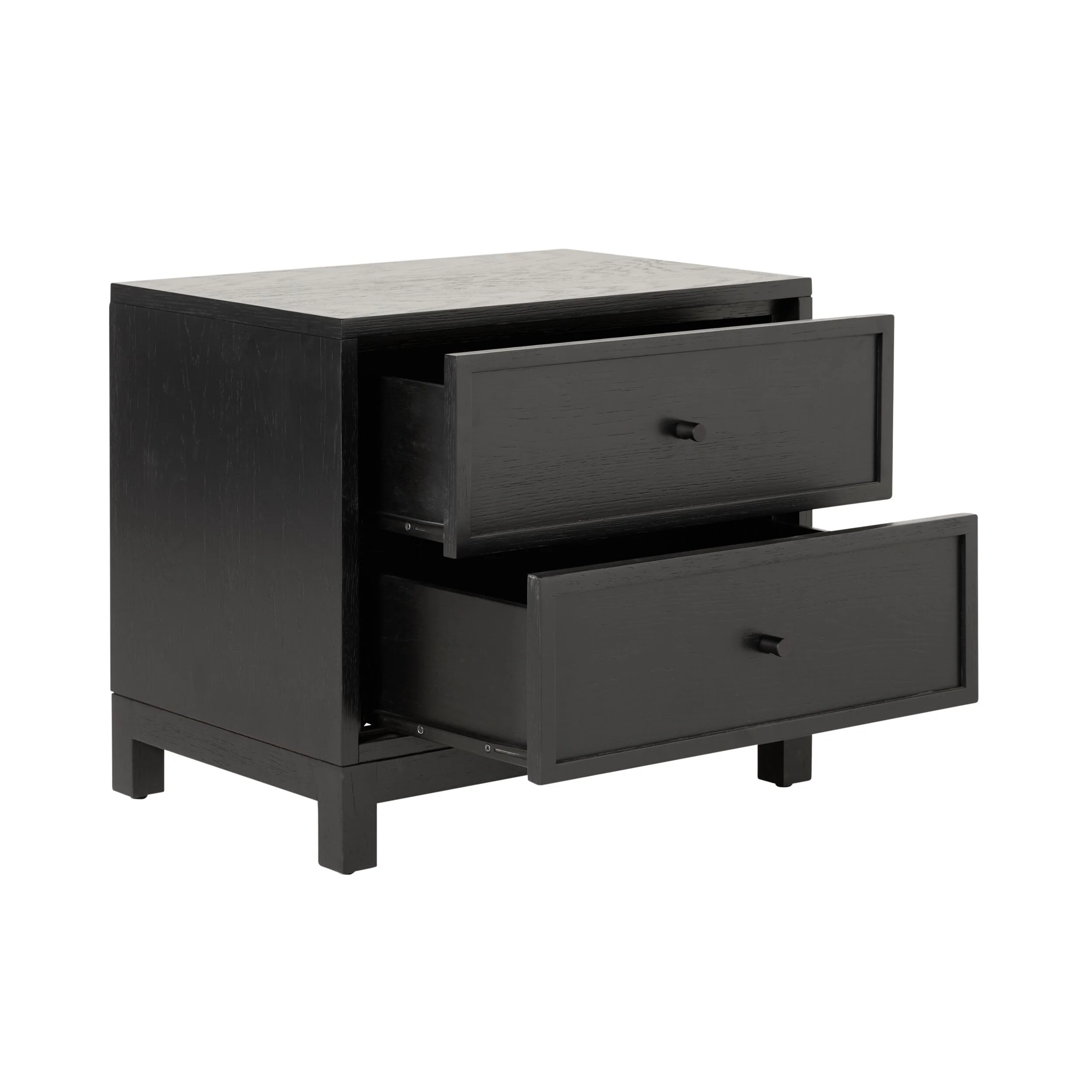 Avalon Small 2 Drawer Bedside Black - Image 3