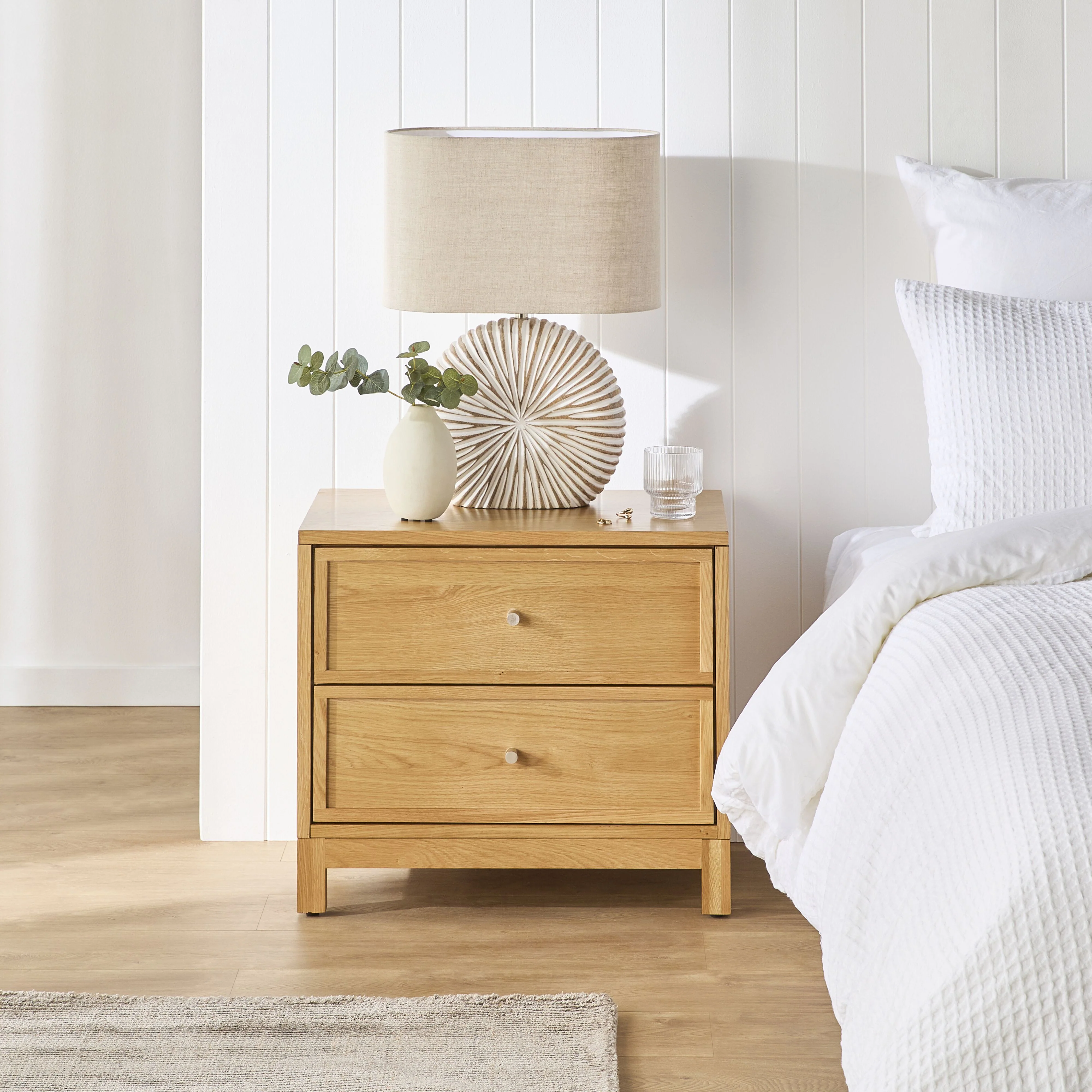 Avalon Small 2 Drawer Bedside Light Oak - Image 8