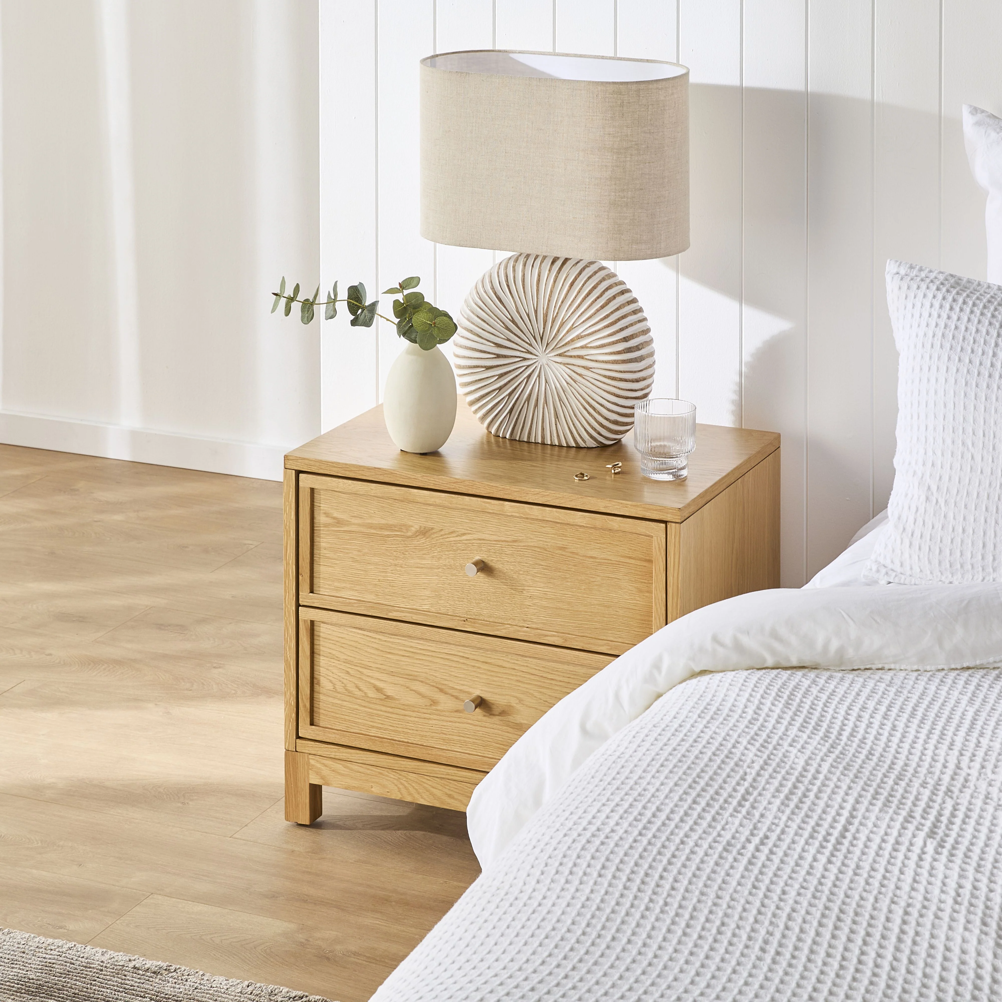 Avalon Small 2 Drawer Bedside Light Oak - Image 9