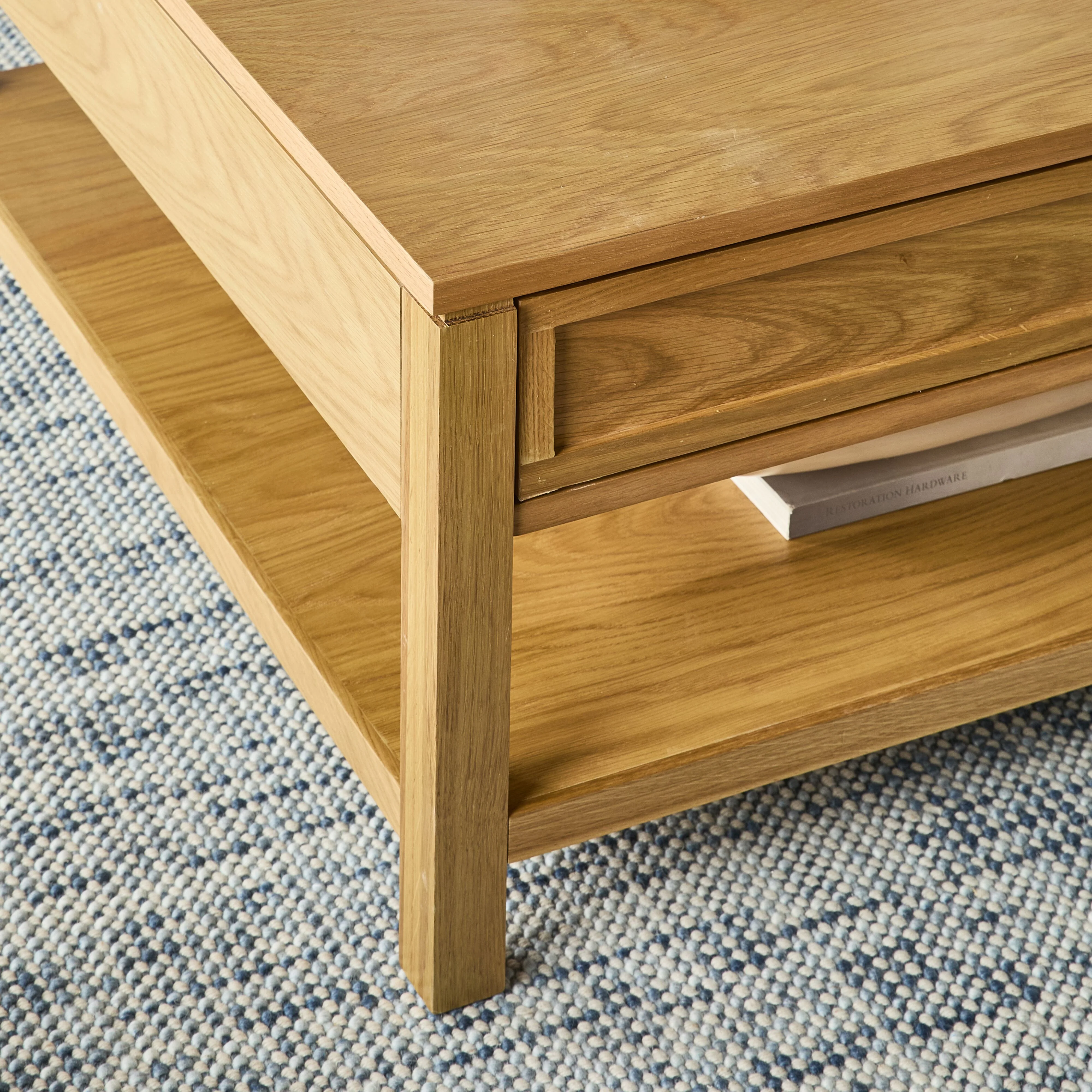 Avalon Square 2 Drawer Coffee Table Light Oak - Image 10