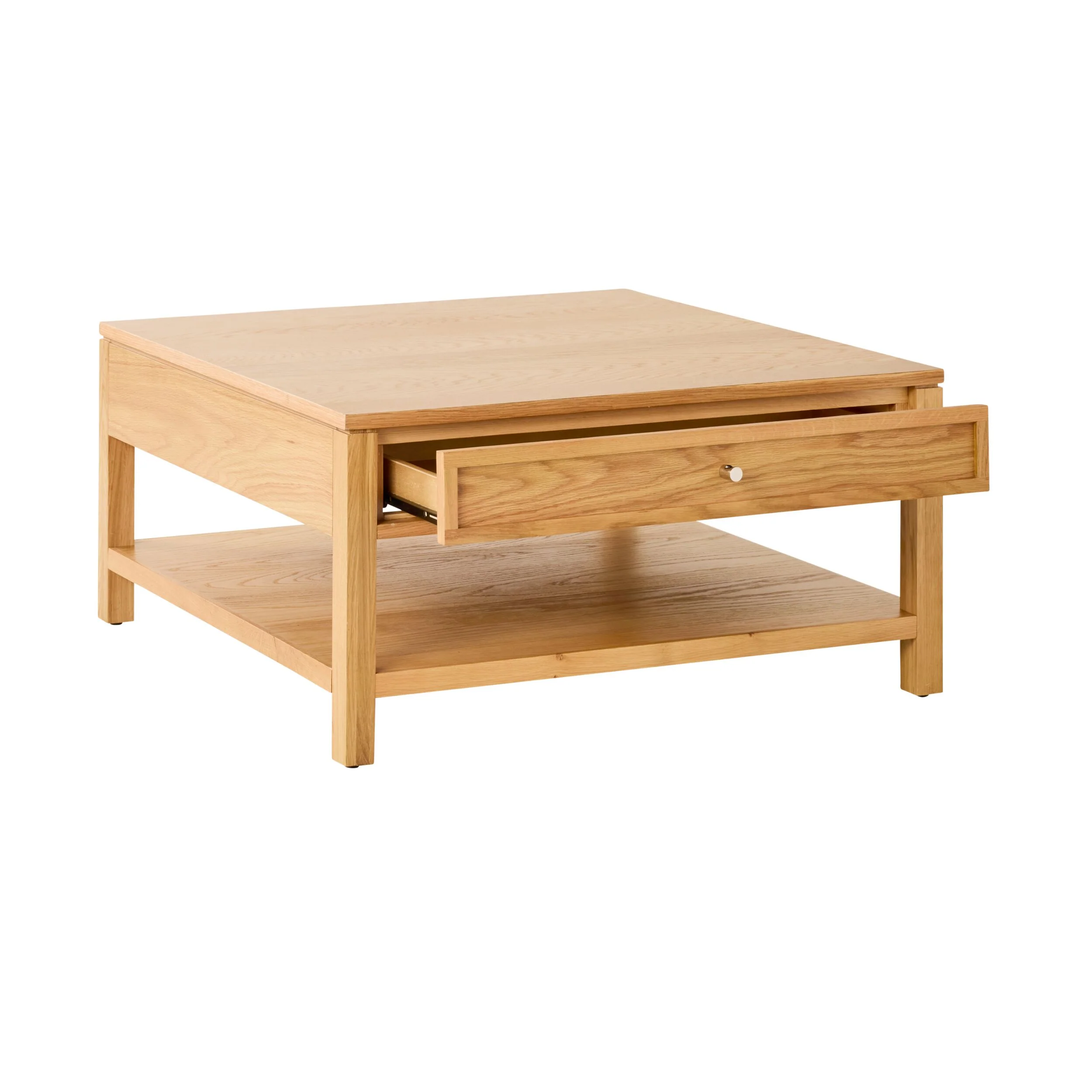 Avalon Square 2 Drawer Coffee Table Light Oak - Image 3