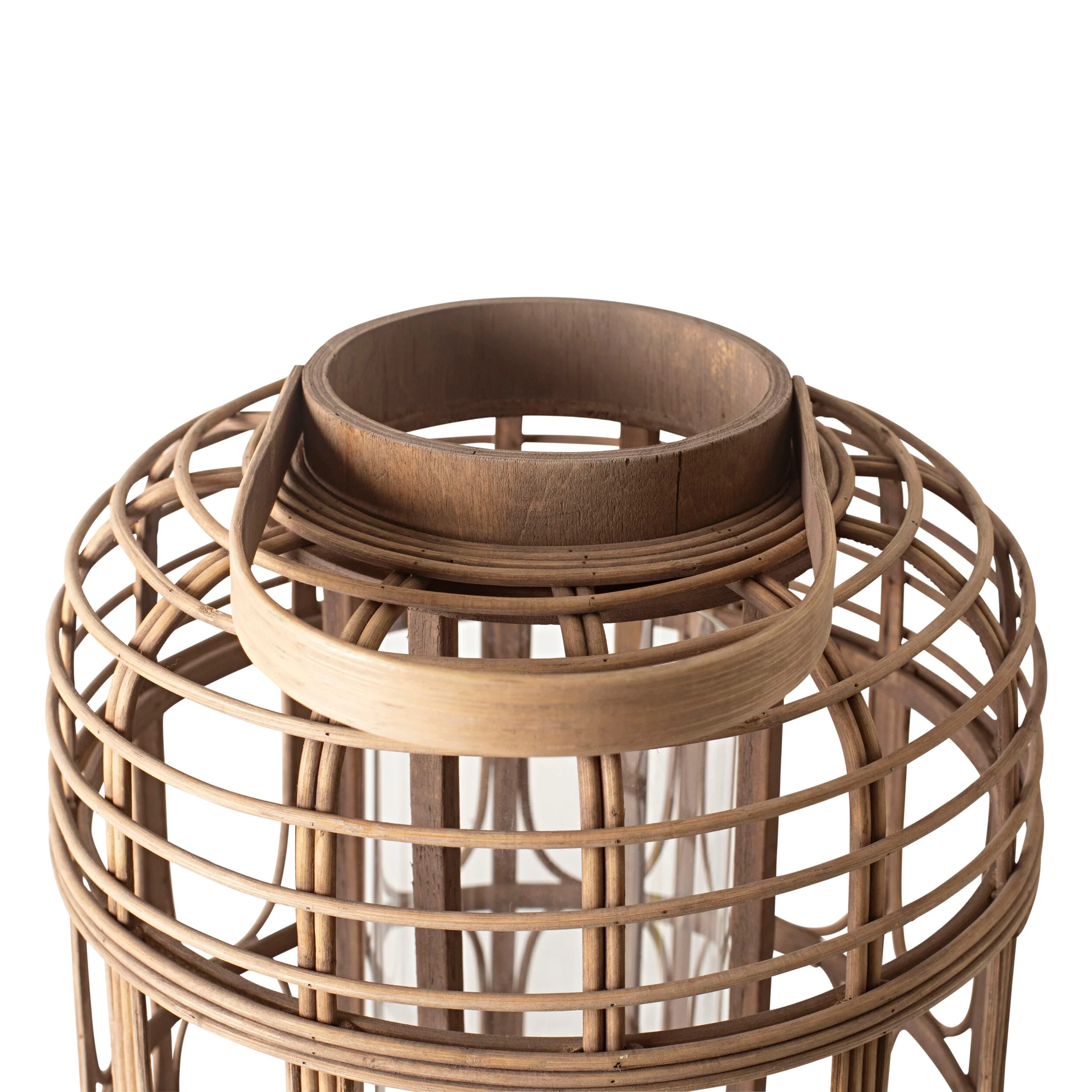 Bamboo Lantern Natural With Glass 45x25x25cm - Image 5