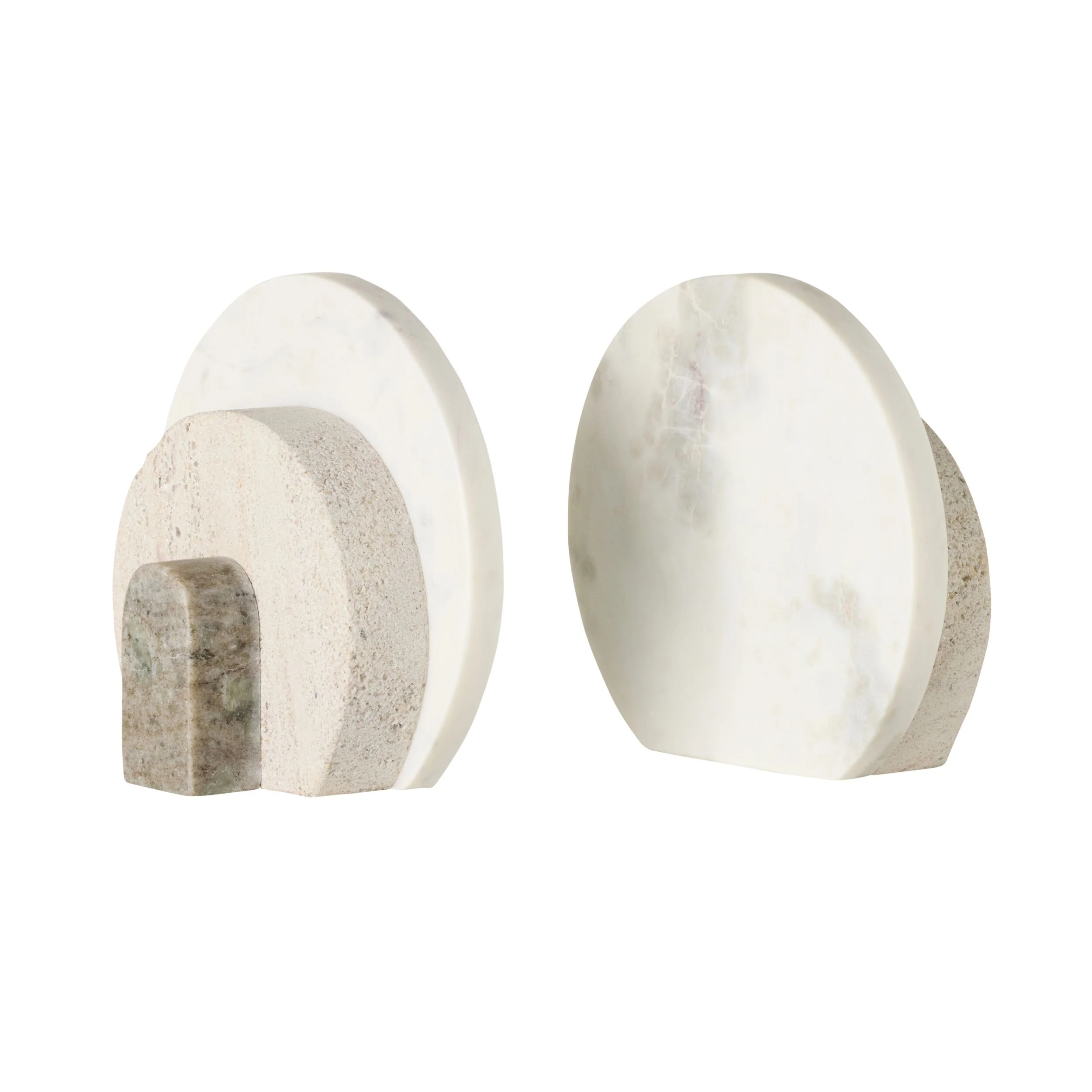Beige Marble Orb Bookends (Set of 2) - Image 2