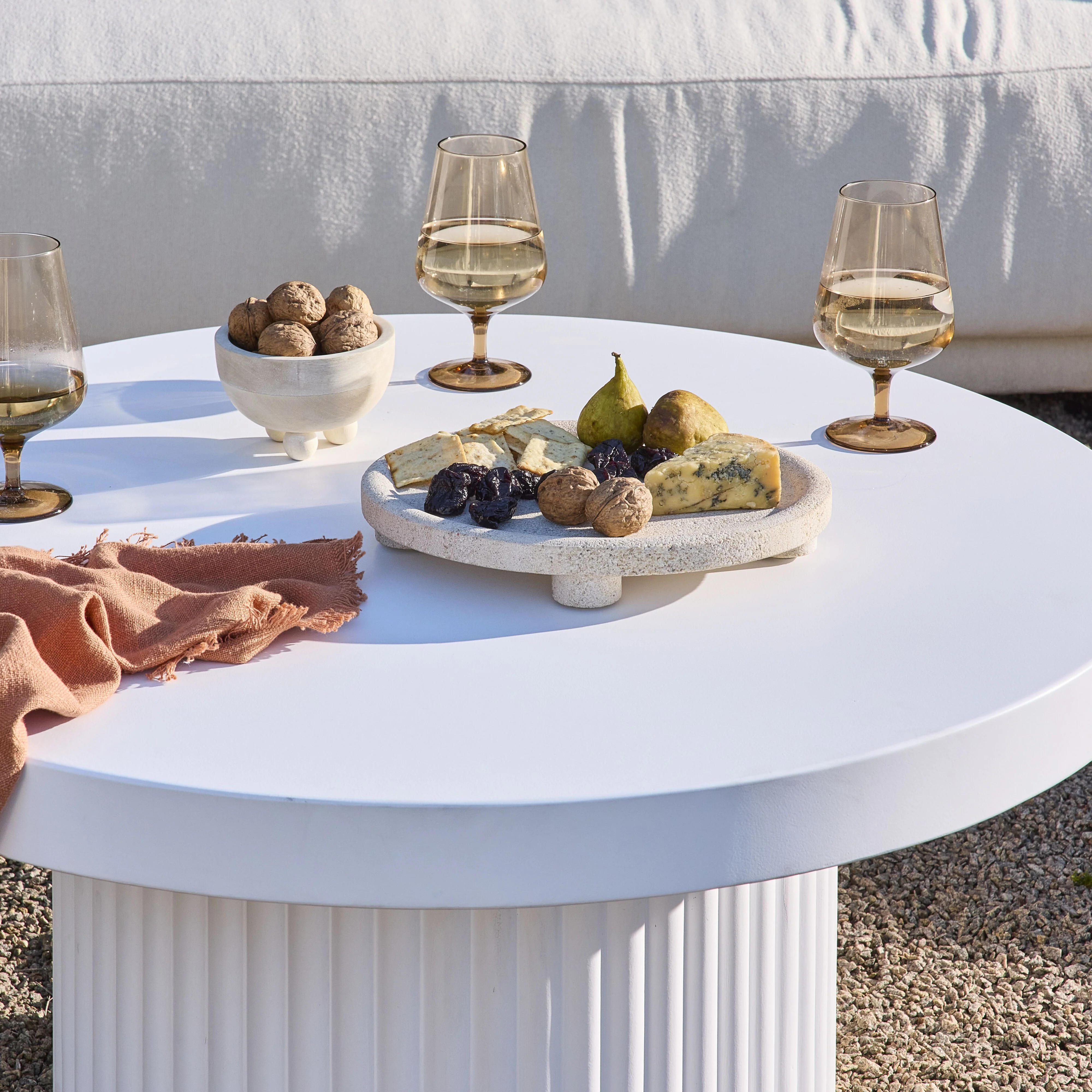 Beige Marble Round Footed Platter - Image 8