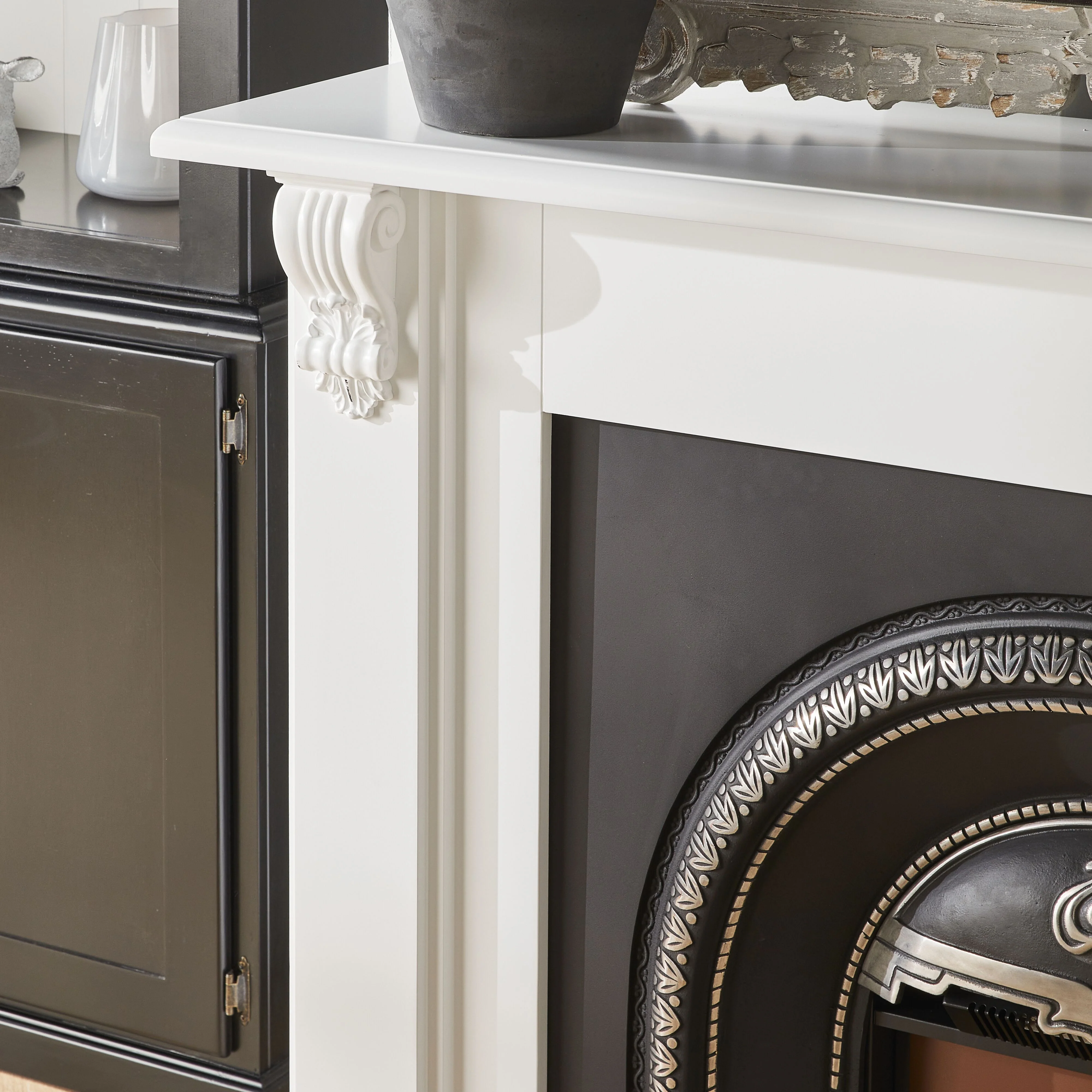 Belford Freestanding Mantel White 144cm - Image 7
