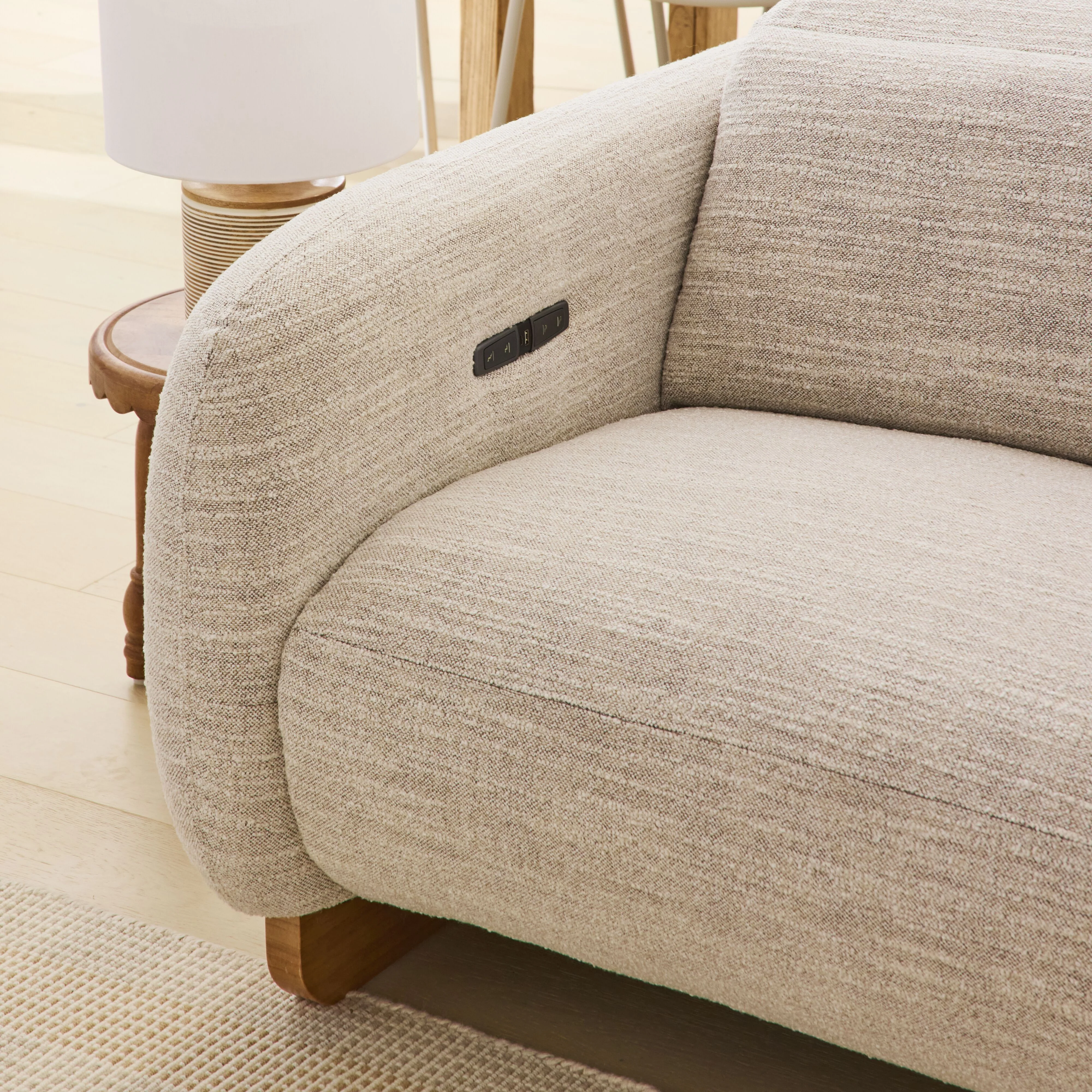 Bellano 3 Seater Recliner Natural Textured Slub - Image 12