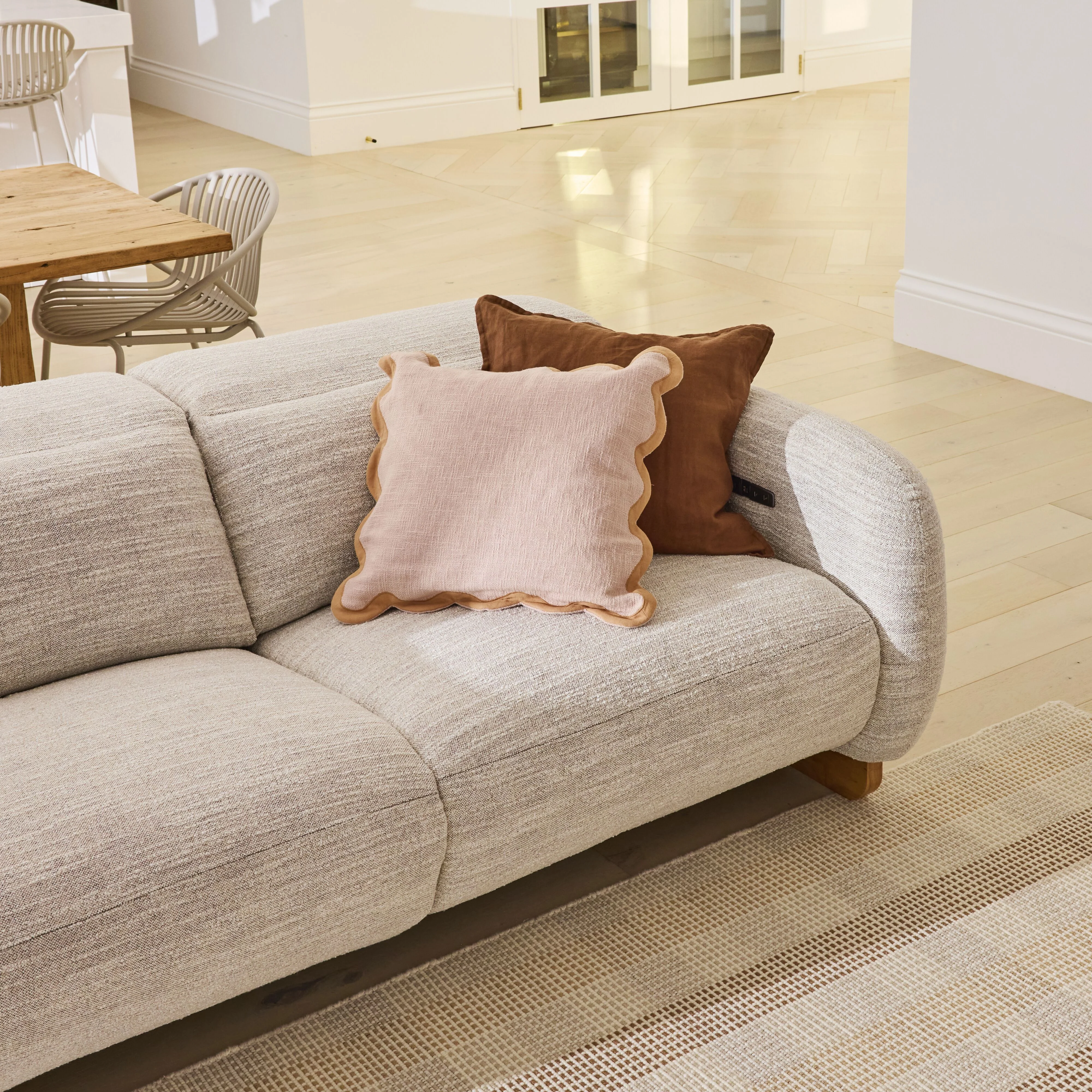 Bellano 3 Seater Recliner Natural Textured Slub - Image 13